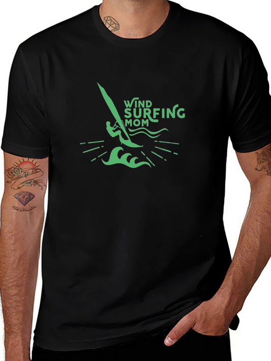 Windsurfing Mom T-Shirt - Black Tee for Surfing Lovers