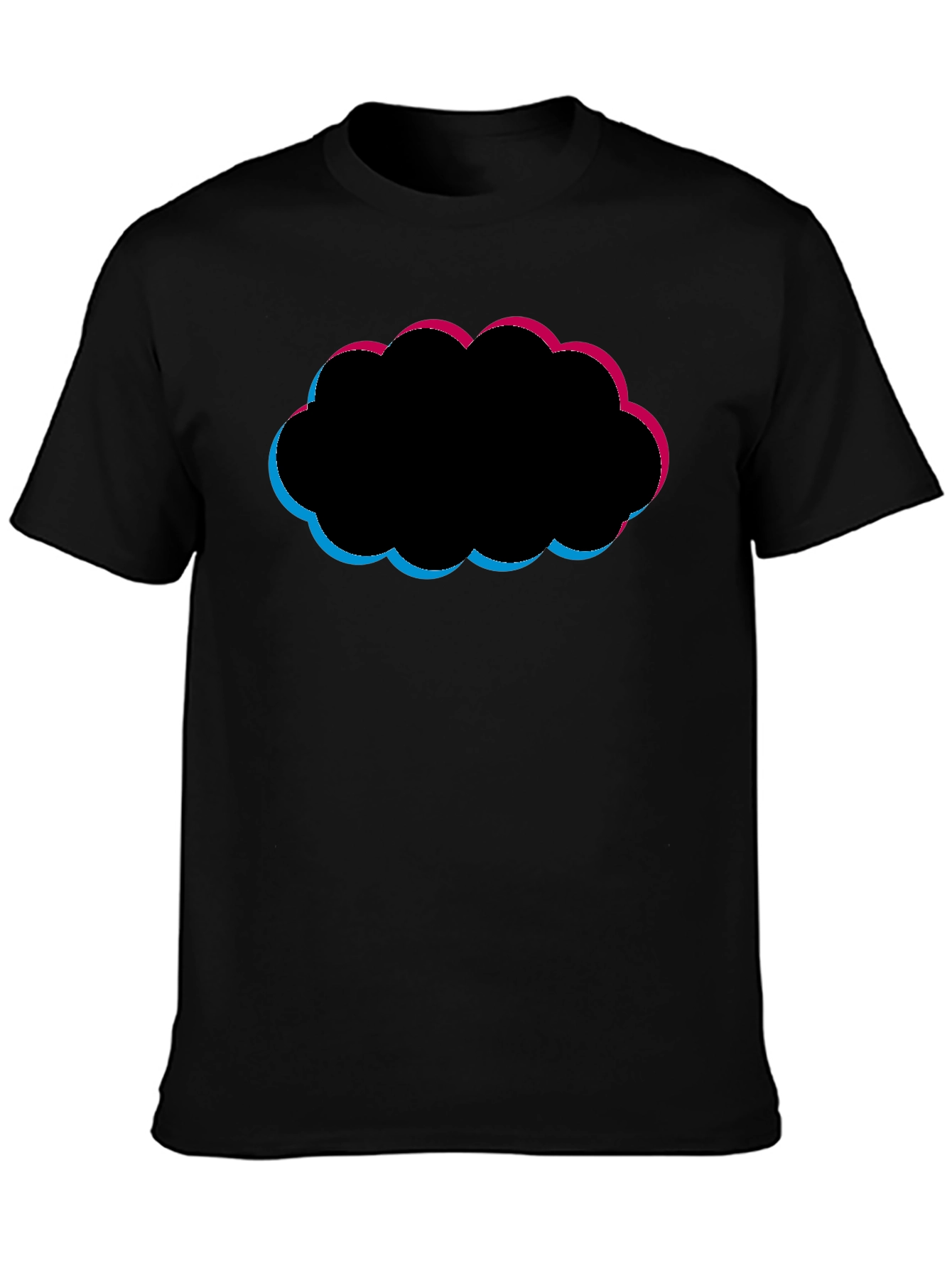 Abstract Cloud Graphic Black T-Shirt