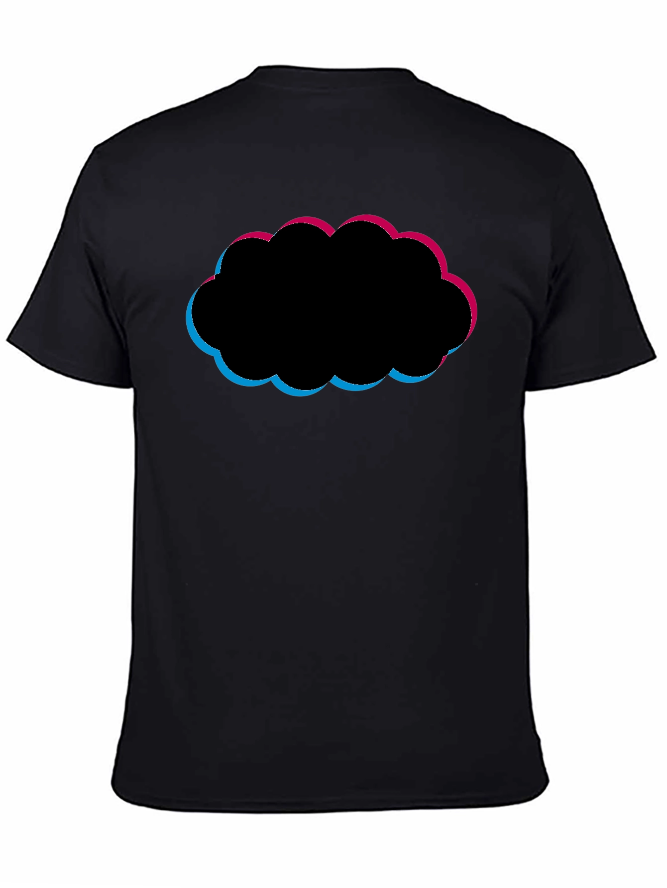 Abstract Cloud Graphic Black T-Shirt