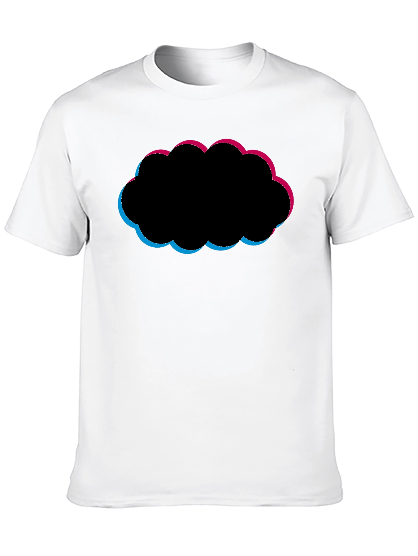 Abstract Cloud Graphic Black T-Shirt