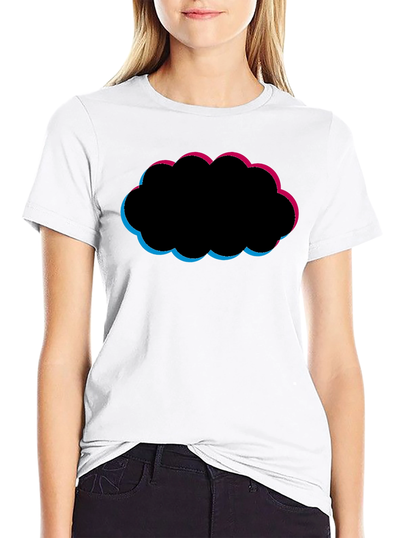 Abstract Cloud Graphic Black T-Shirt