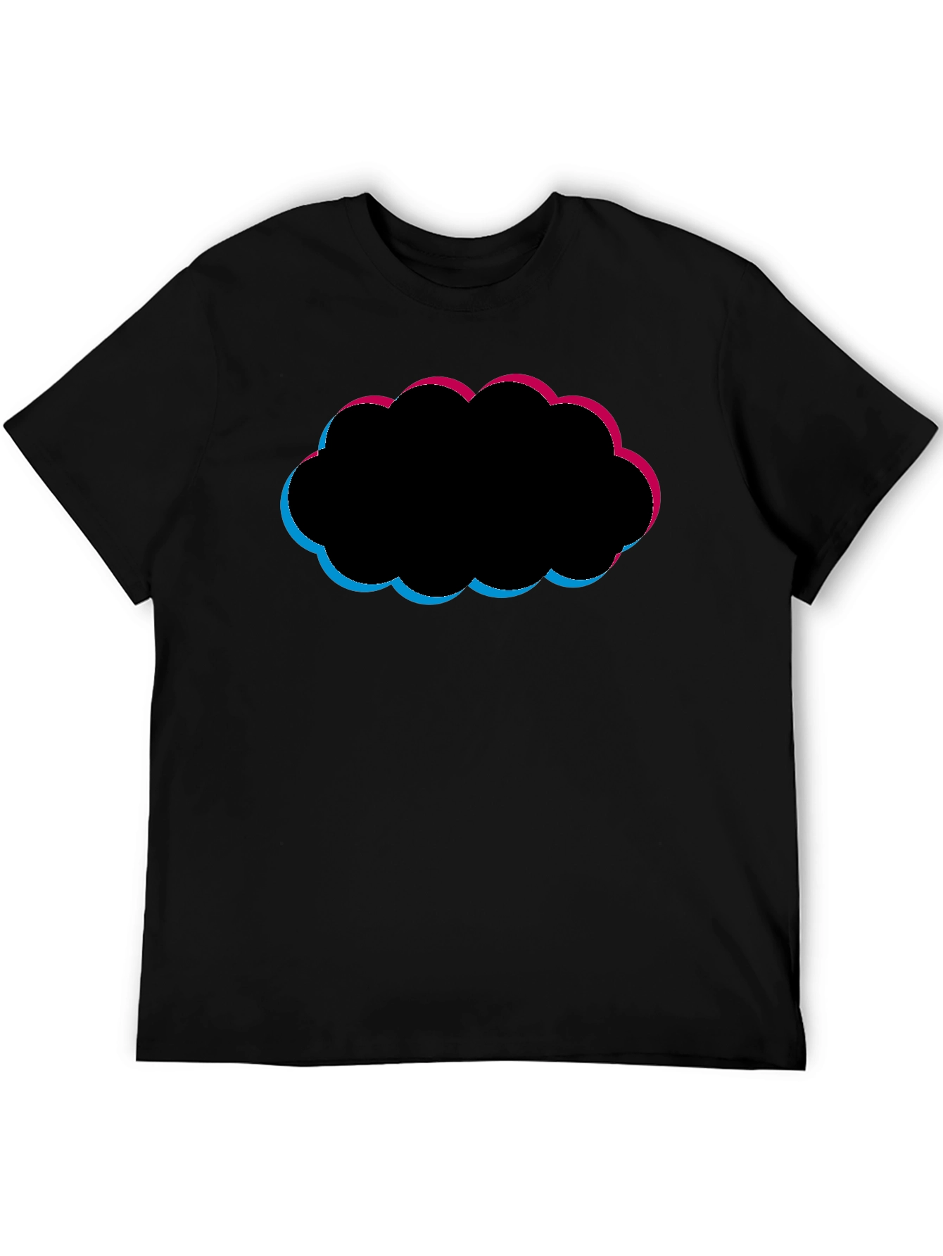 Abstract Cloud Graphic Black T-Shirt