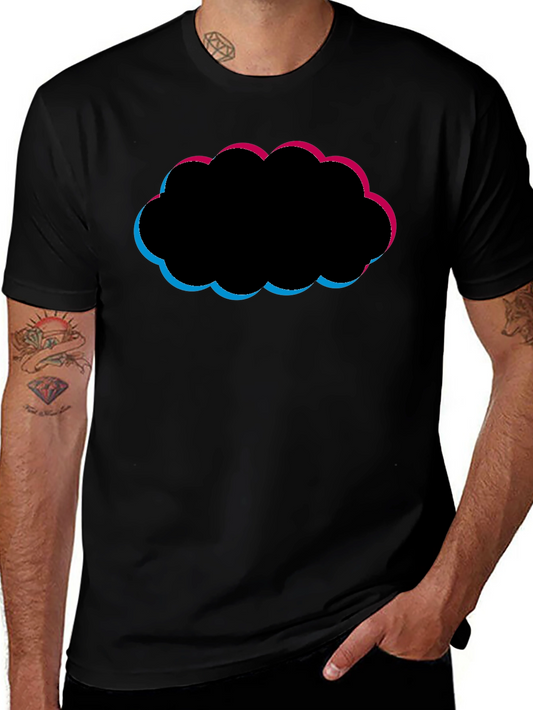Abstract Cloud Graphic Black T-Shirt