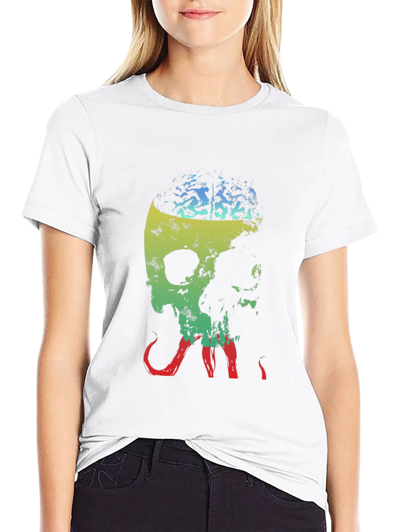 Brainy Skull Graphic Tee - Unique Design