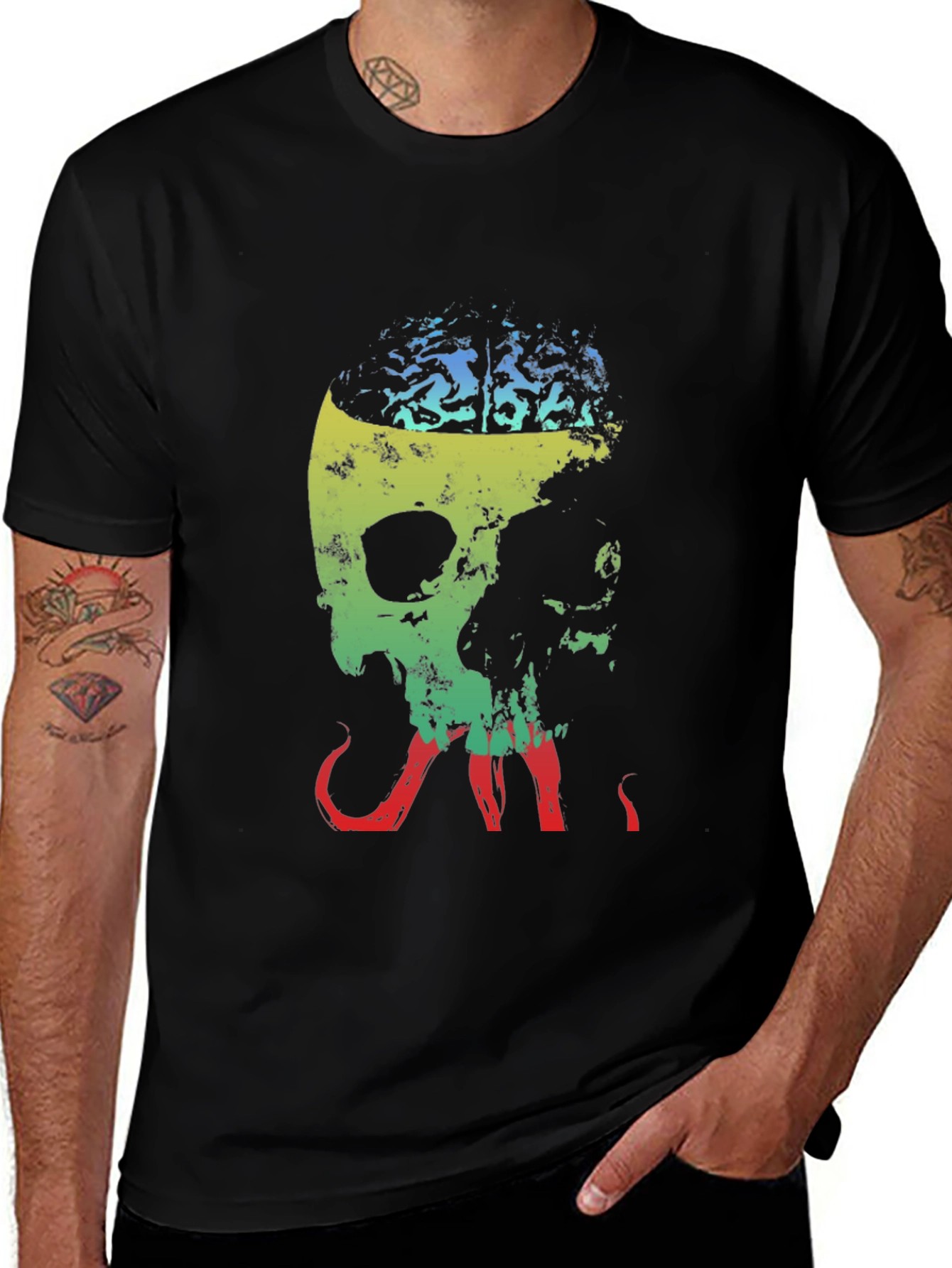 Brainy Skull Graphic Tee - Unique Design