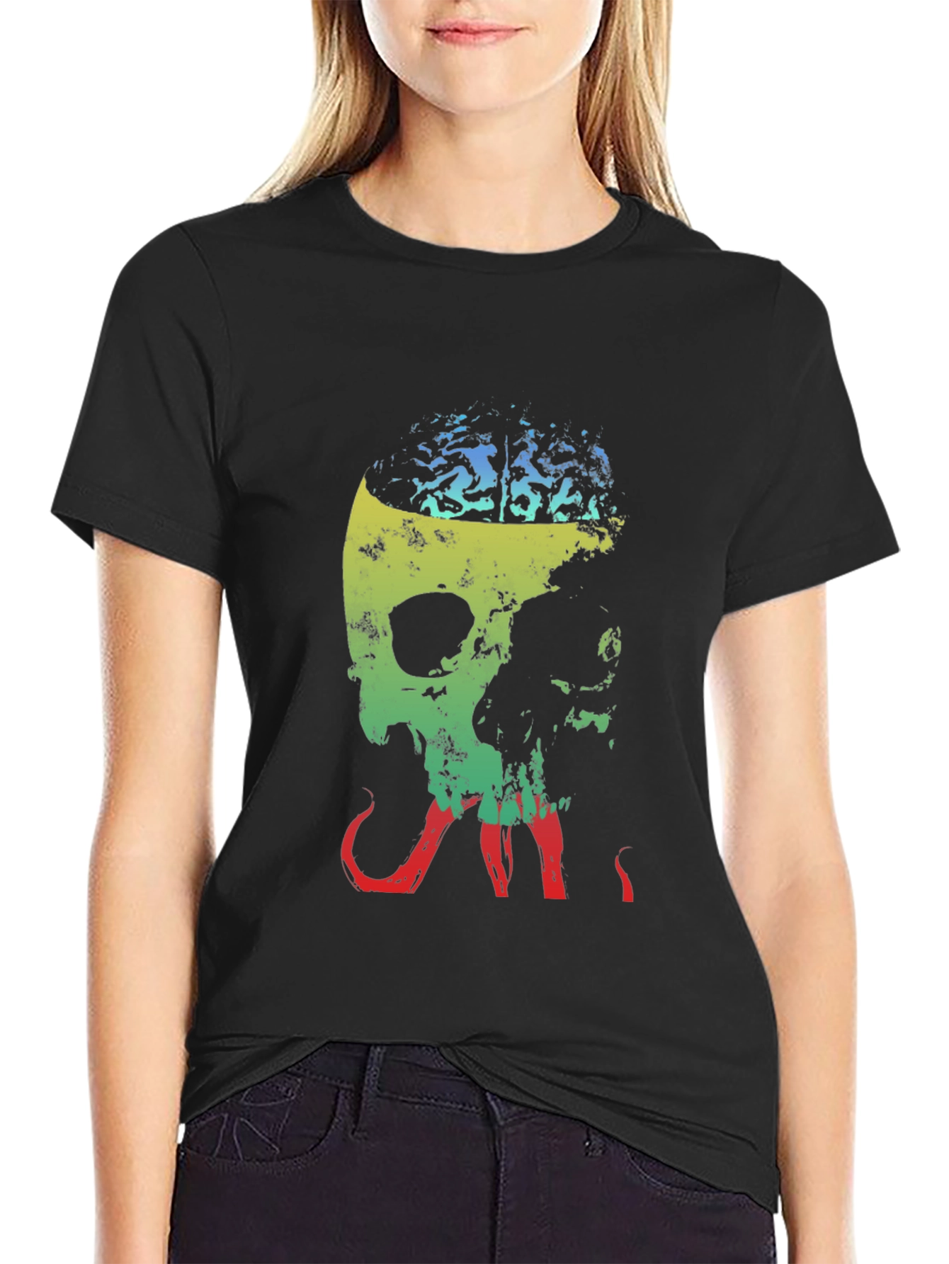 Brainy Skull Graphic Tee - Unique Design