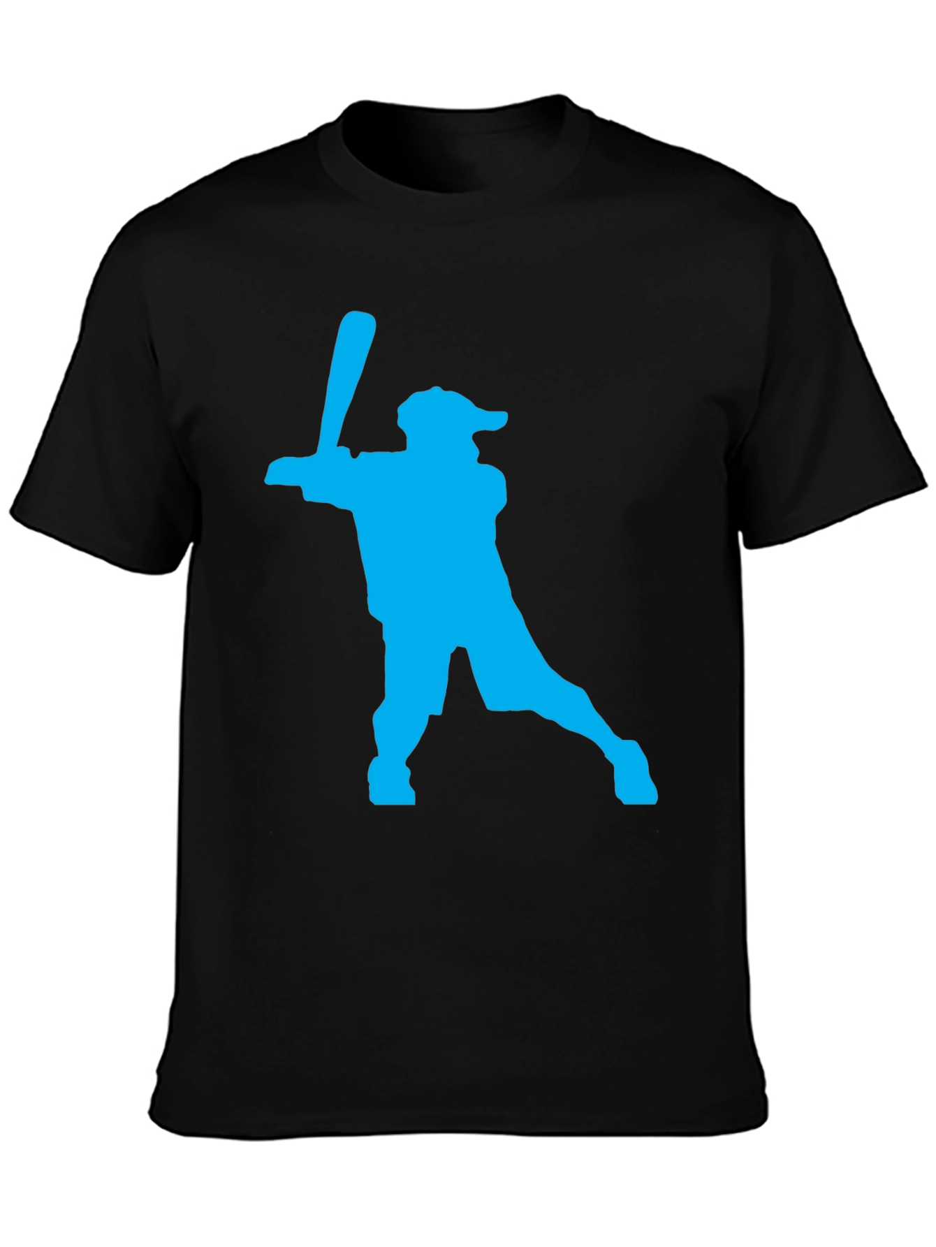 Baseball Silhouette Graphic Tee - Black
