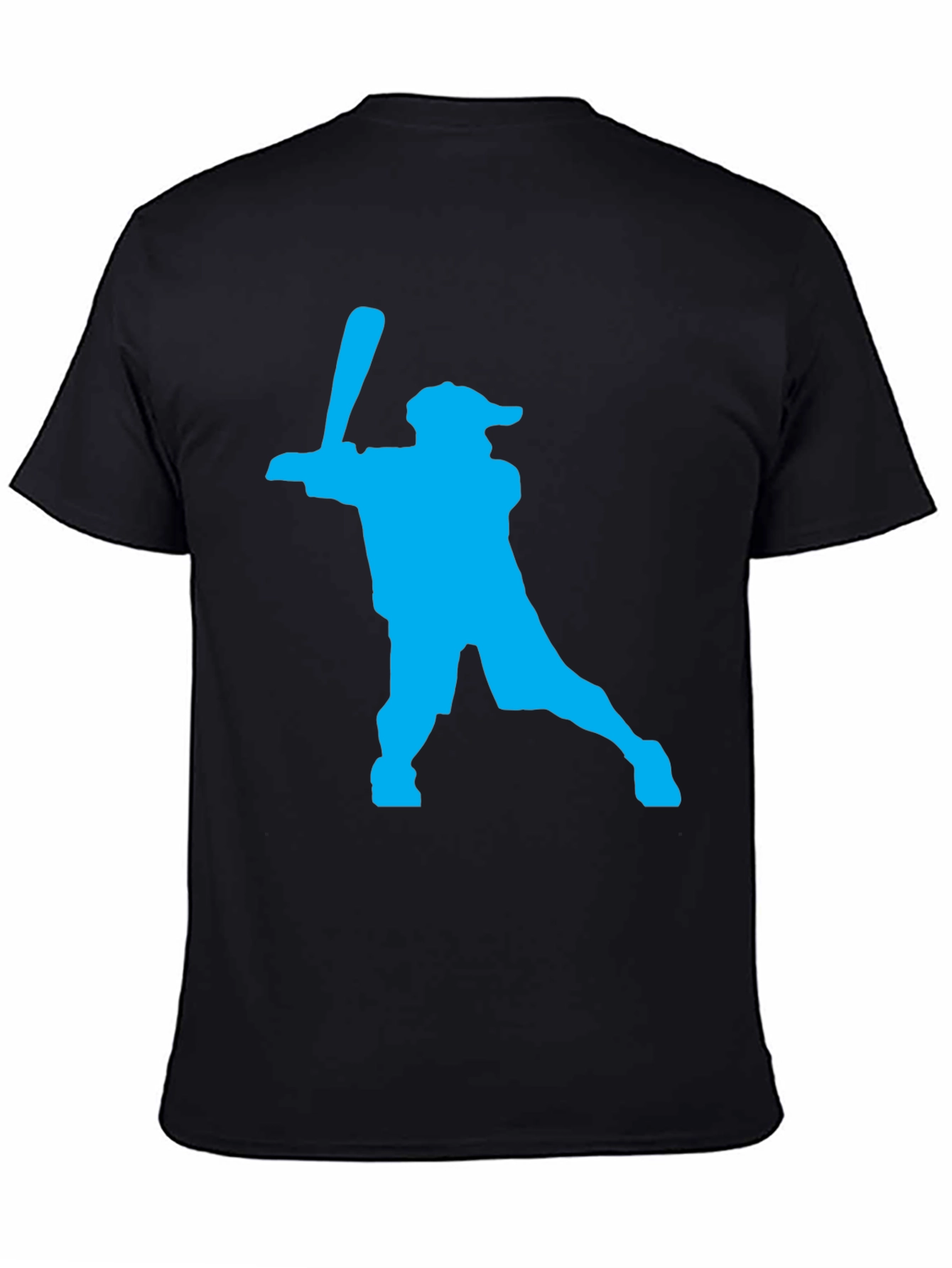 Baseball Silhouette Graphic Tee - Black