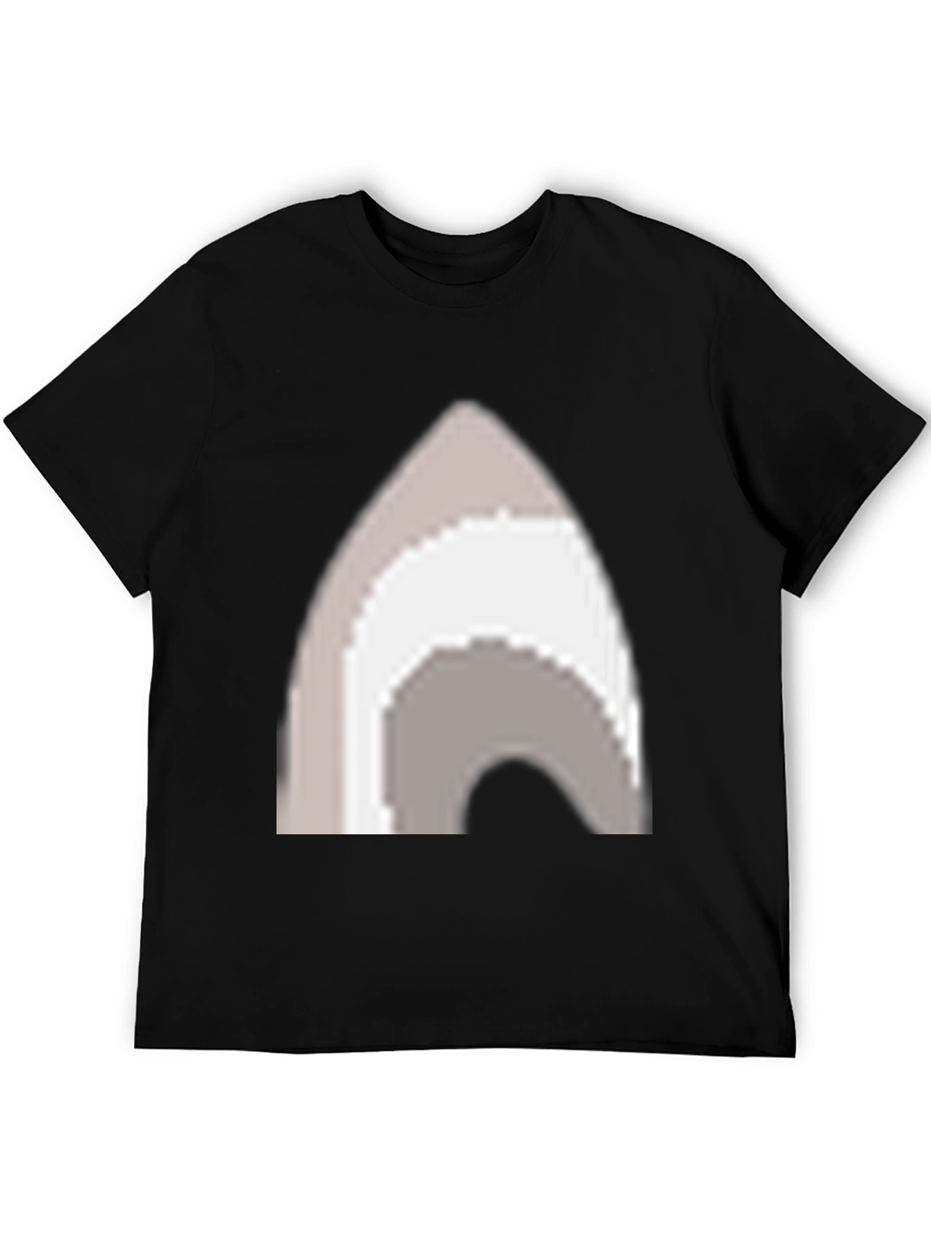 Pixel Art Arch Graphic Tee - Casual Black T-Shirt
