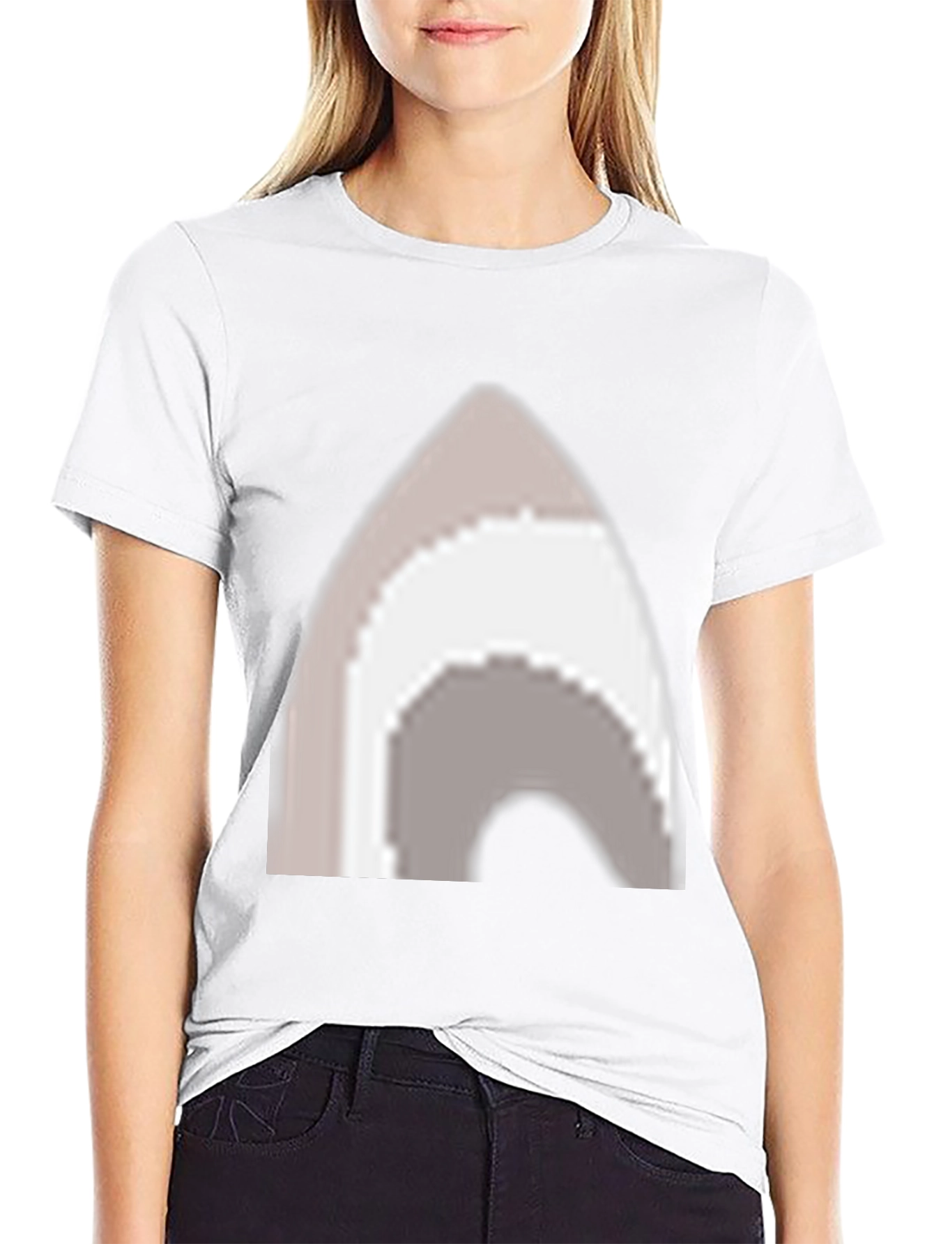 Pixel Art Arch Graphic Tee - Casual Black T-Shirt