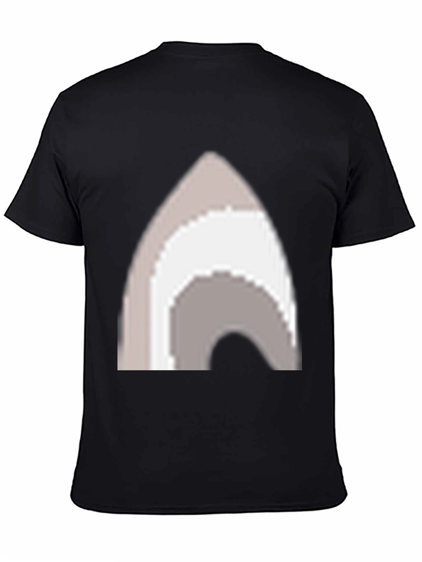 Pixel Art Arch Graphic Tee - Casual Black T-Shirt