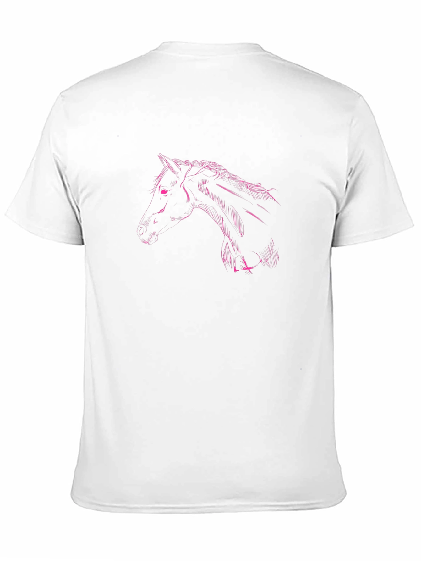 Black T-Shirt with Pink Horse Graphic