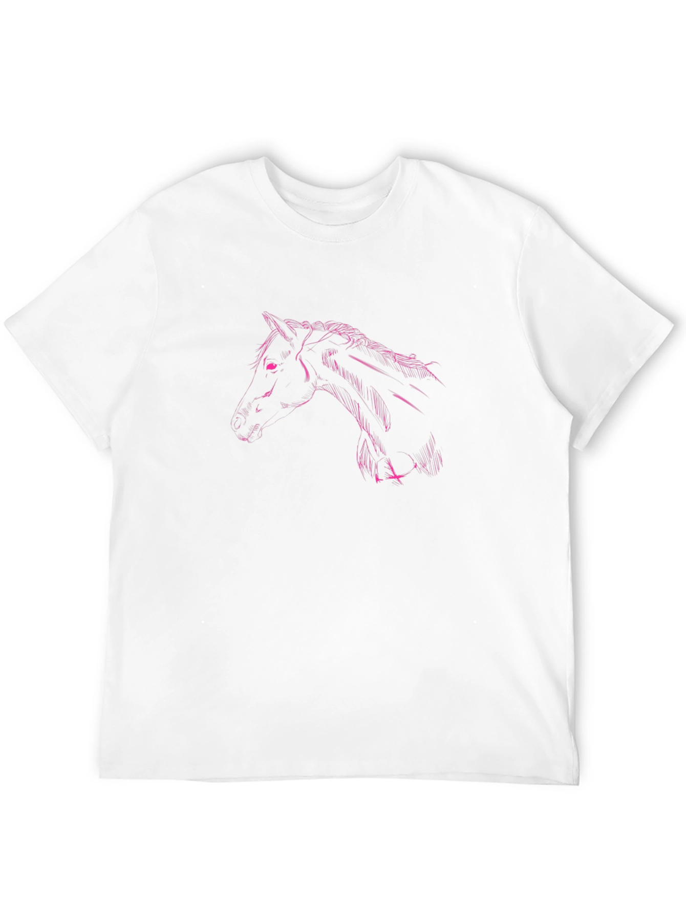 Black T-Shirt with Pink Horse Graphic