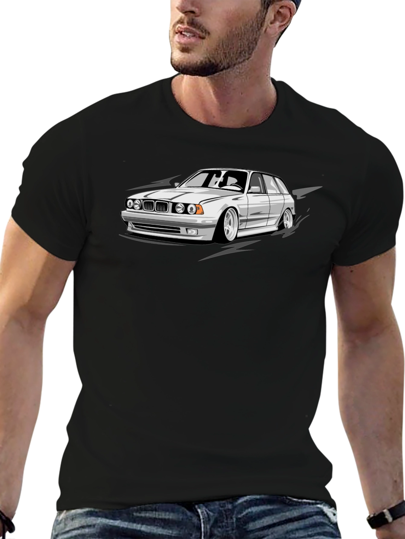 Cool Car Graphic Black T-Shirt