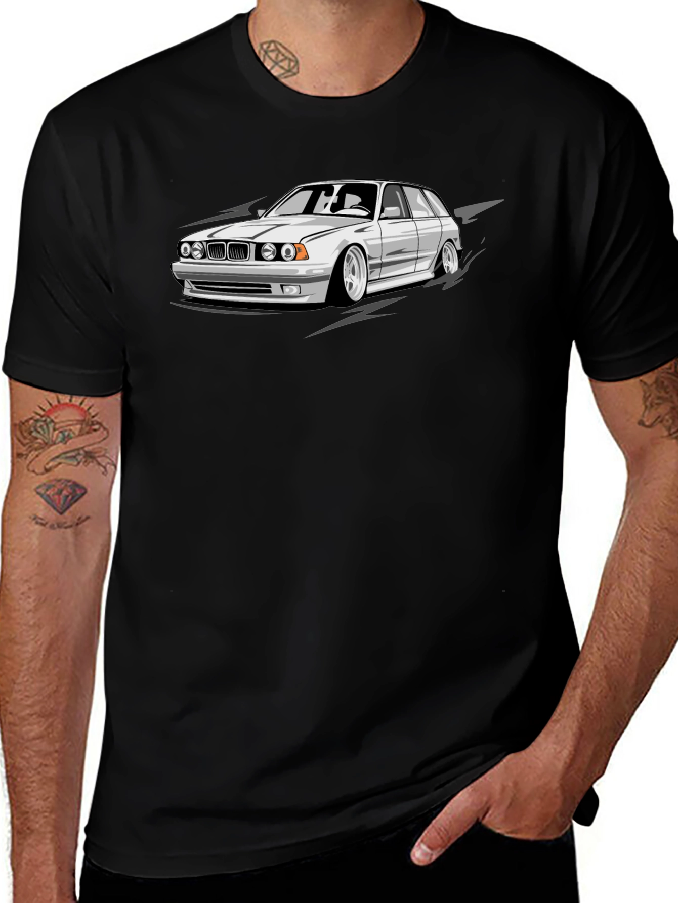Cool Car Graphic Black T-Shirt
