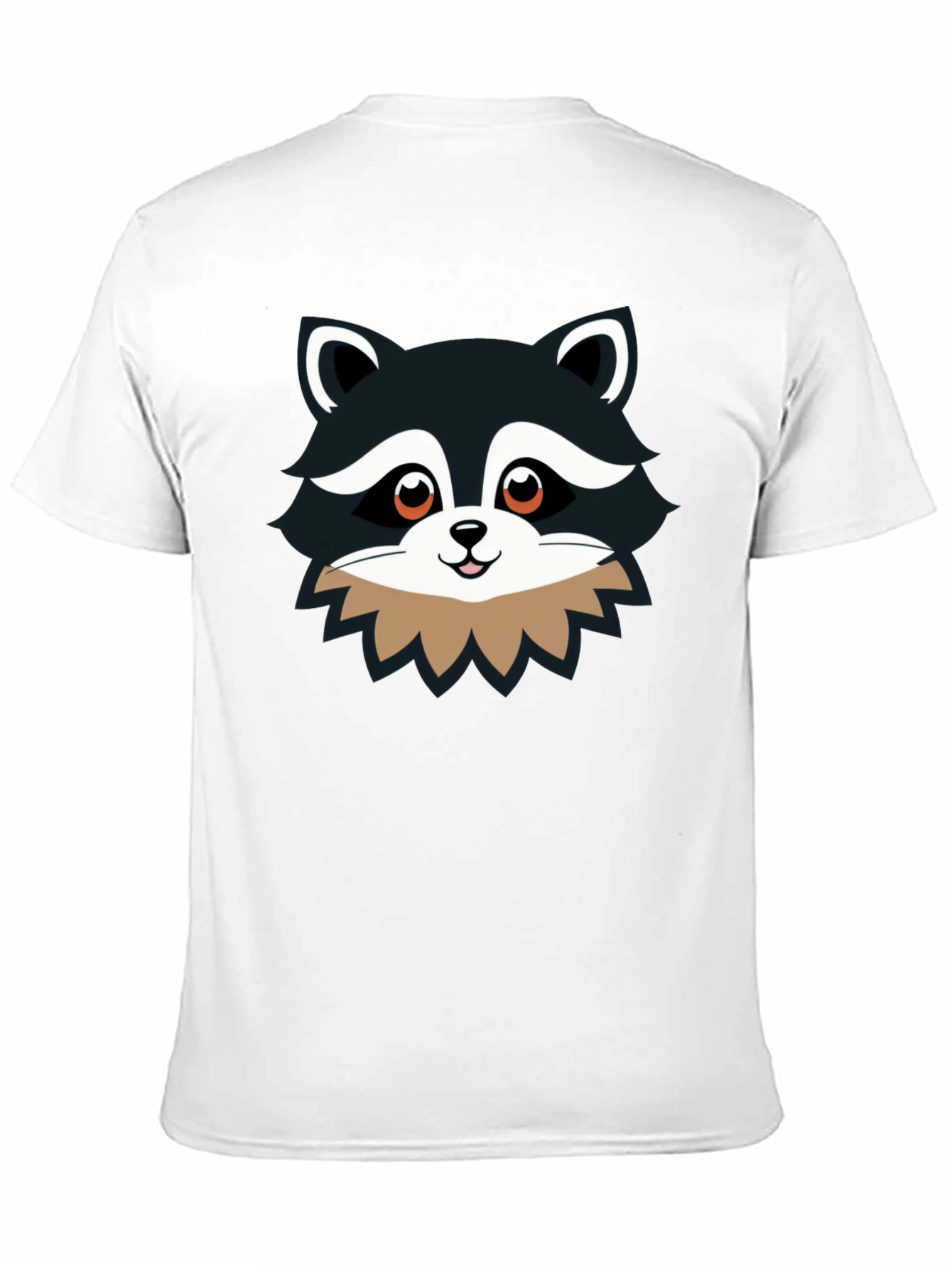 Cute Raccoon Graphic Print Black T-Shirt