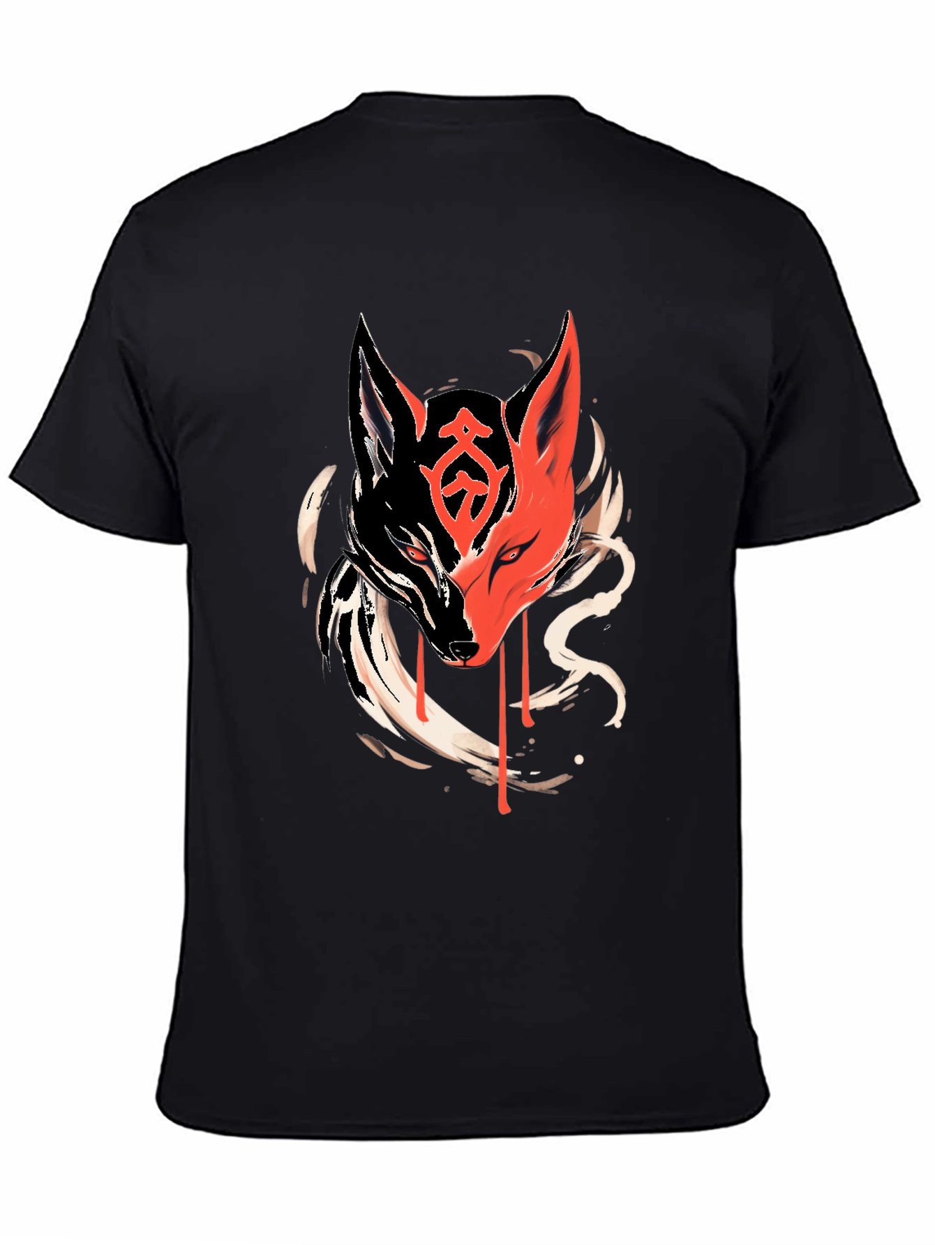 Black T-Shirt with Fox Graphic