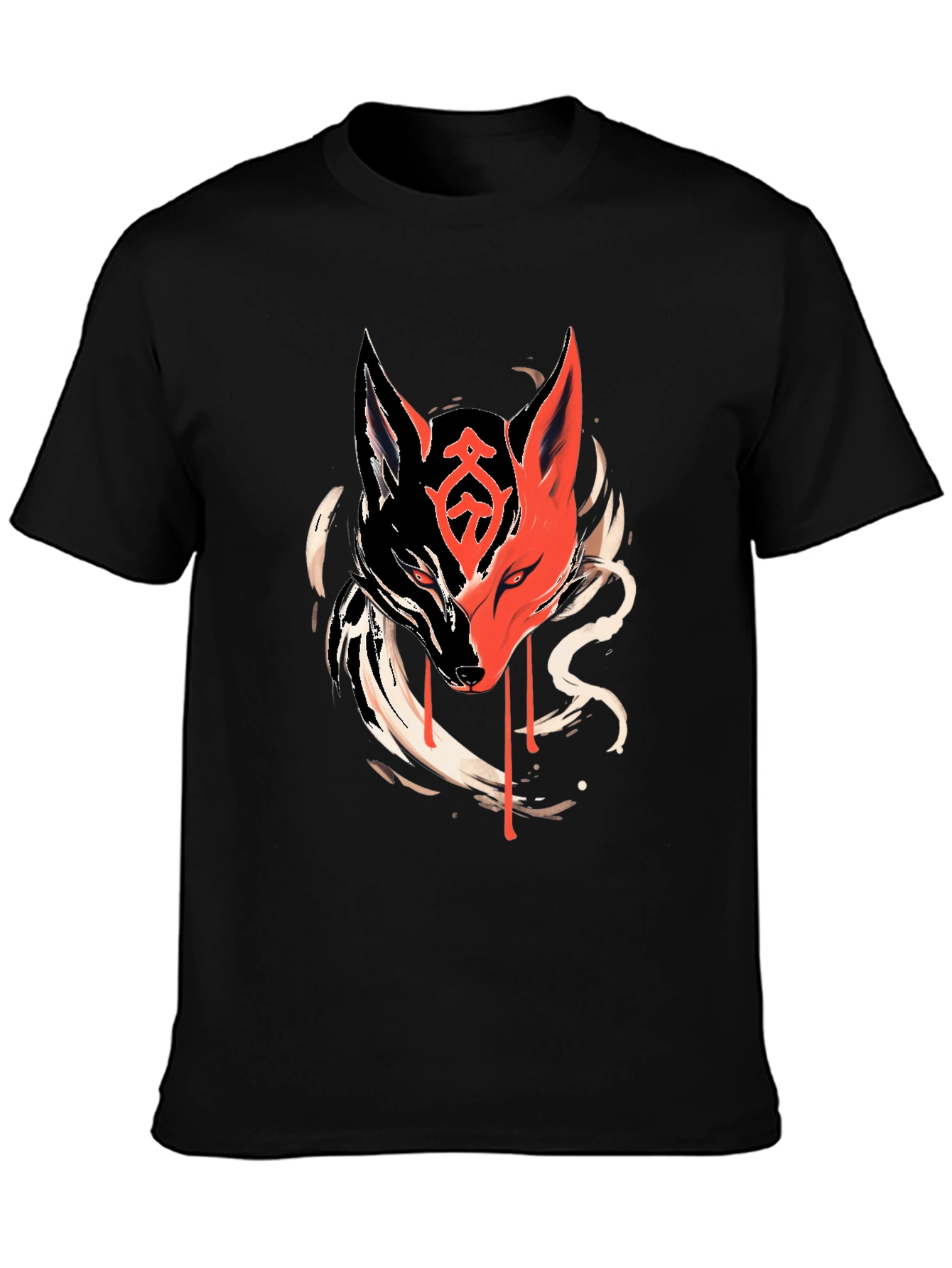 Black T-Shirt with Fox Graphic