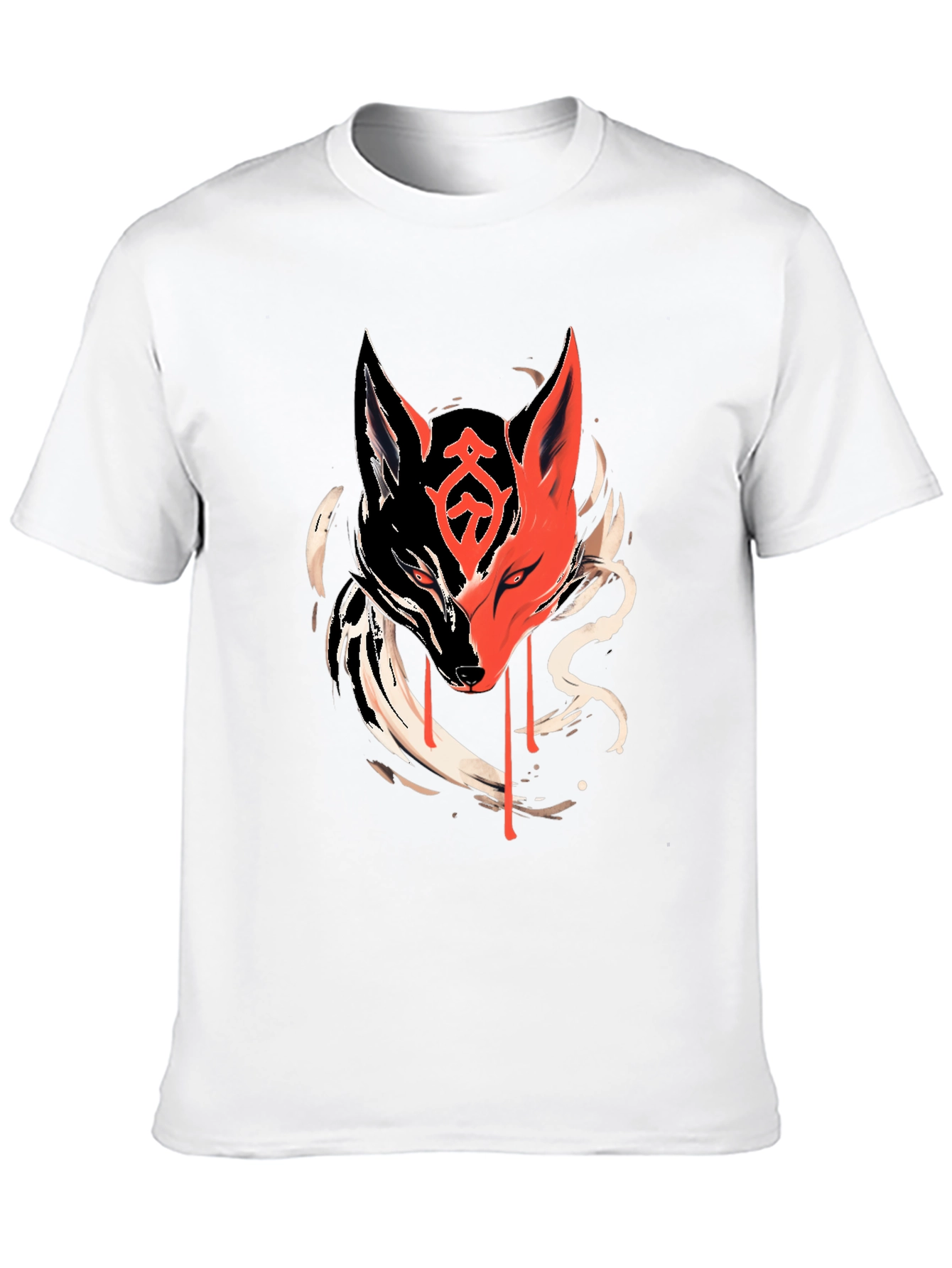 Black T-Shirt with Fox Graphic
