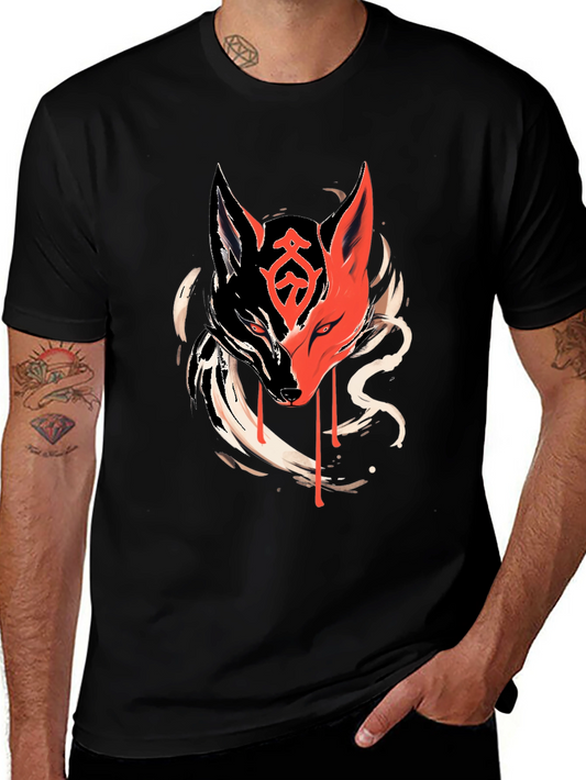 Black T-Shirt with Fox Graphic