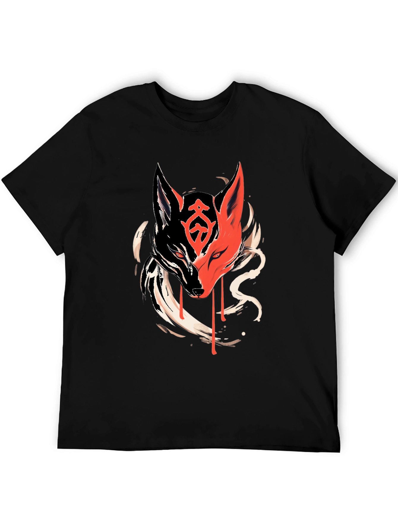 Black T-Shirt with Fox Graphic