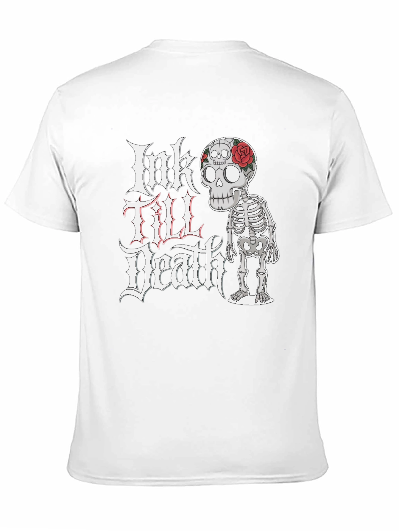 Ink Till Death Skeleton Graphic Tee - Black
