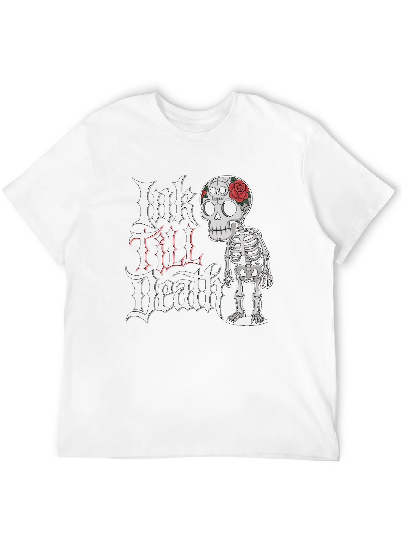 Ink Till Death Skeleton Graphic Tee - Black