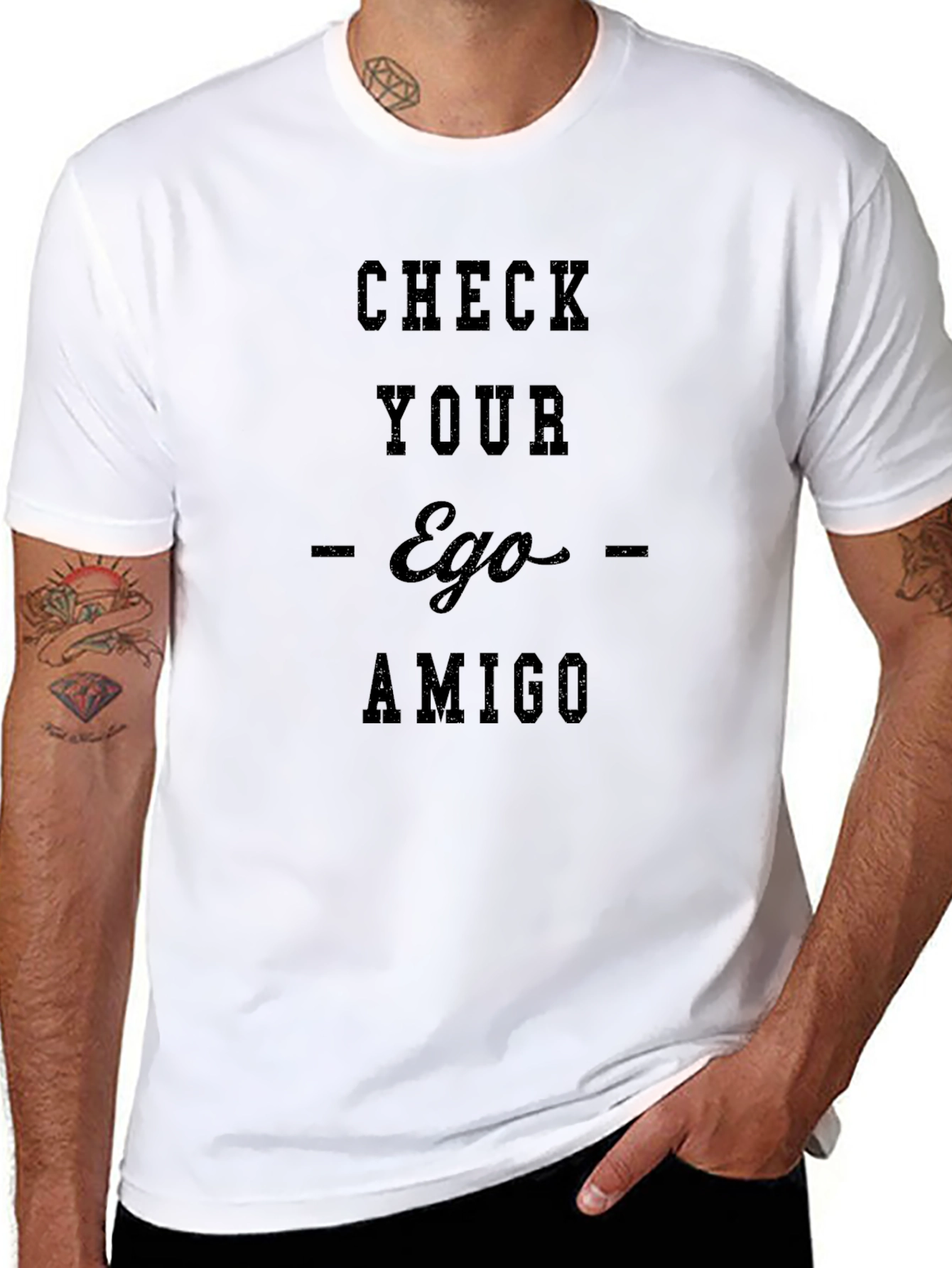 Check Your Ego Amigo Black T-Shirt