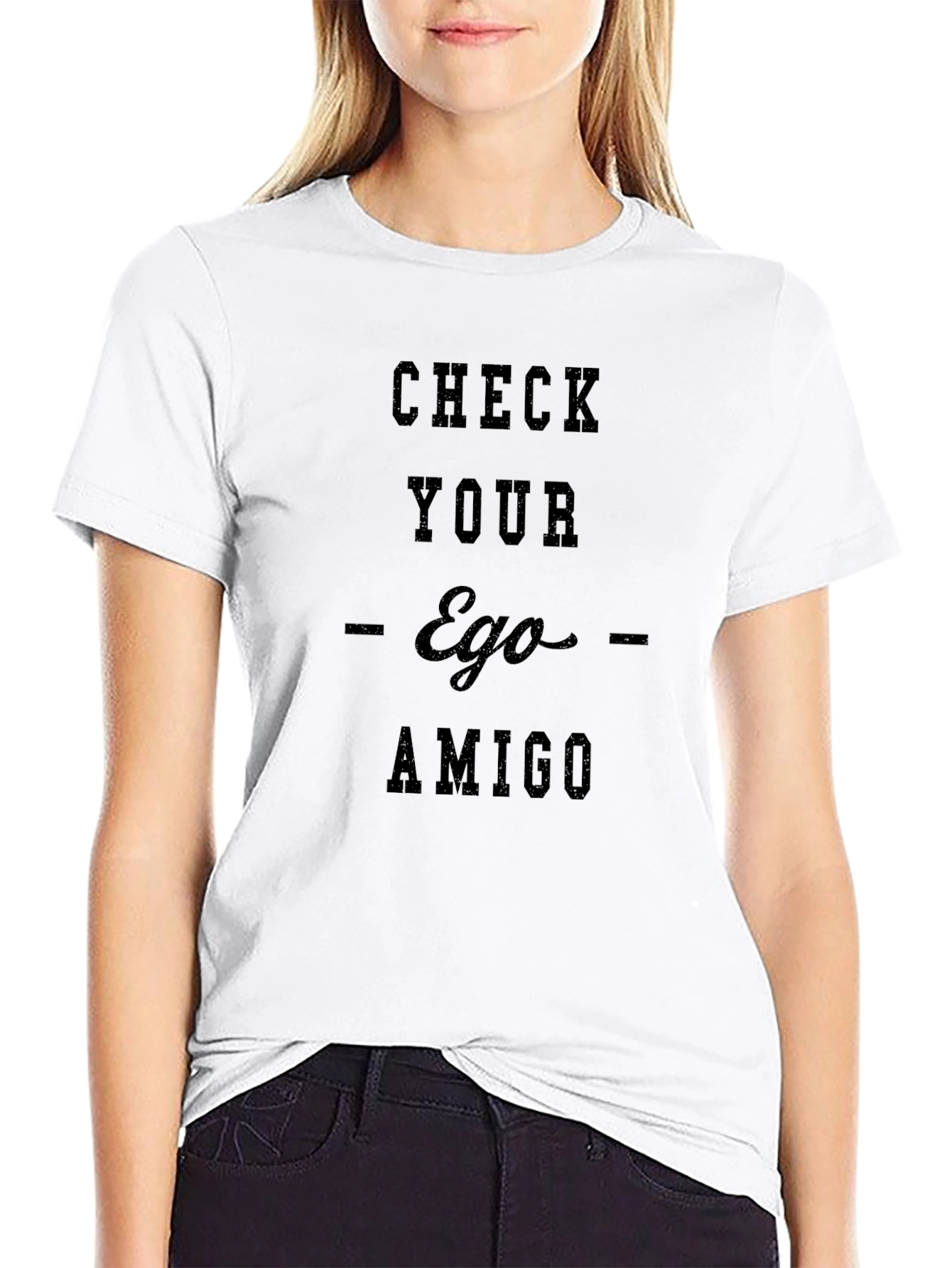 Check Your Ego Amigo Black T-Shirt