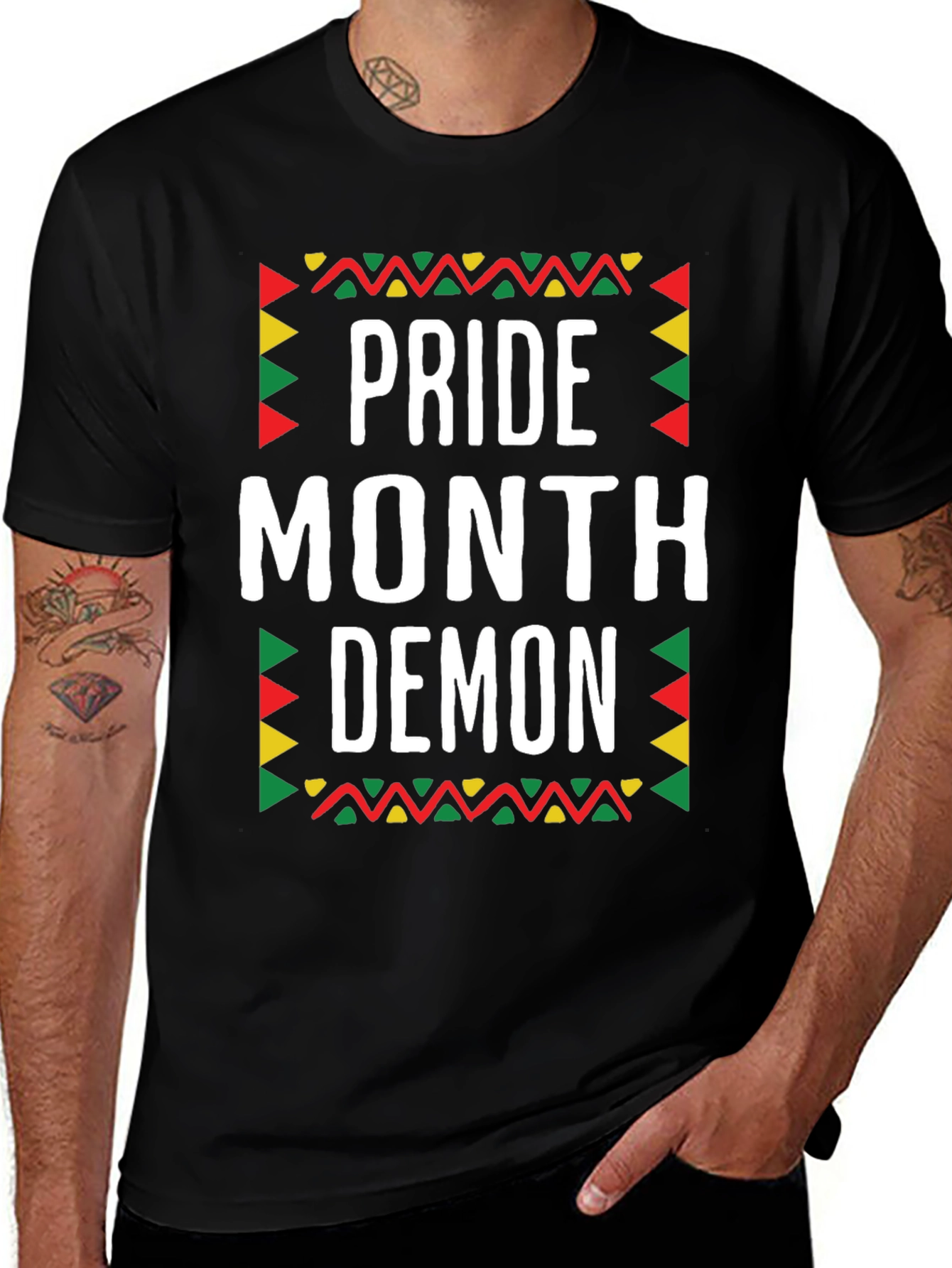 Pride Month Demon T-Shirt - Black Cotton Graphic Tee