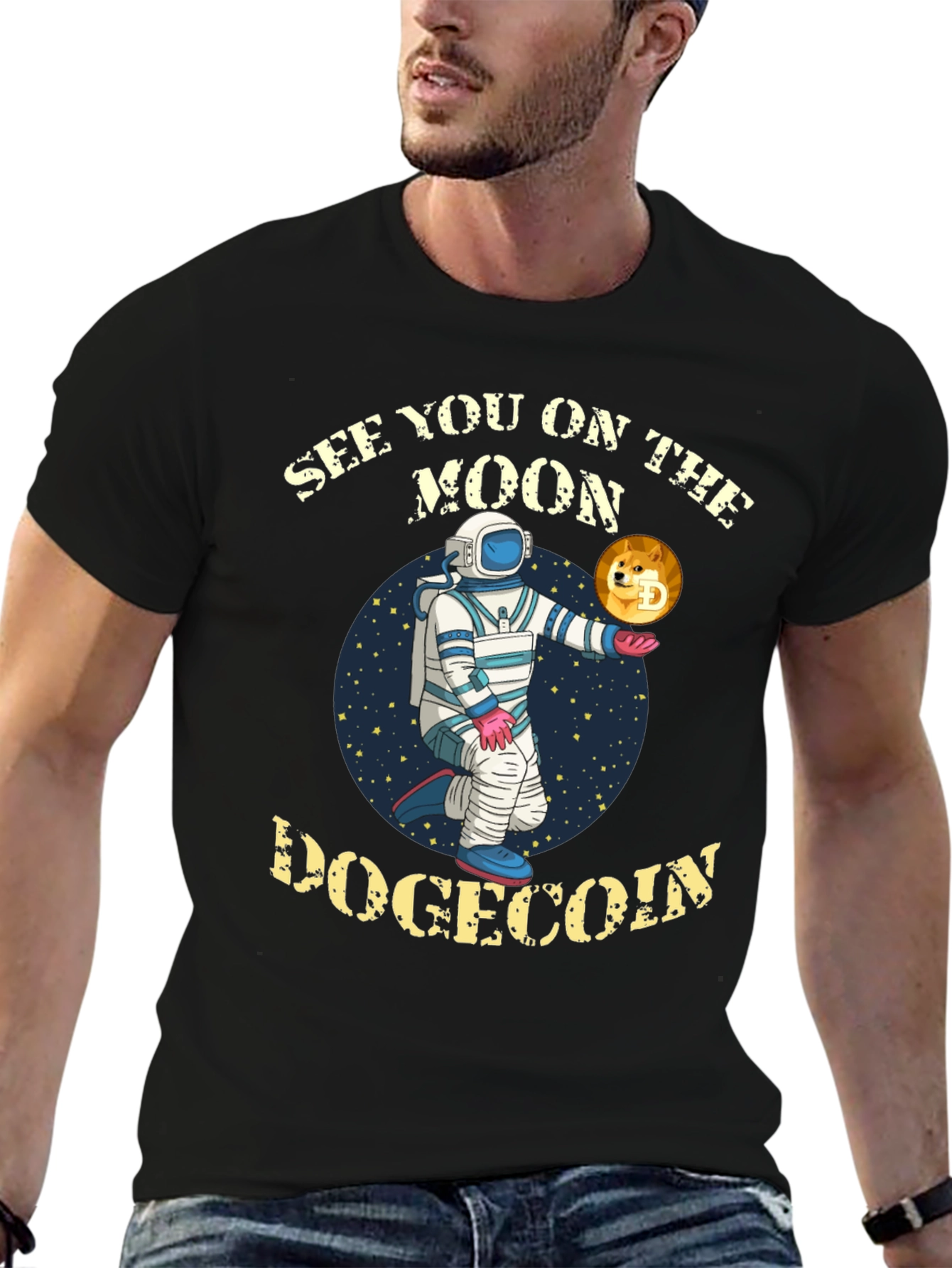 Dogecoin To The Moon Graphic T-Shirt