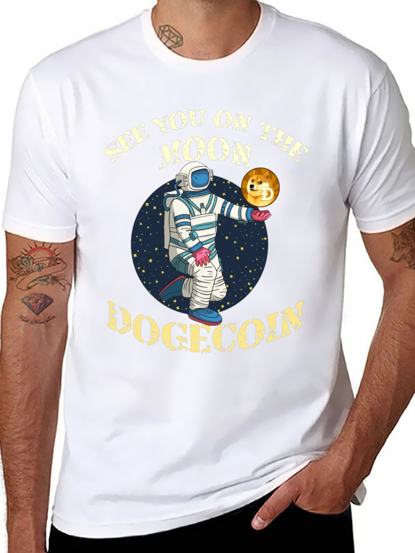 Dogecoin To The Moon Graphic T-Shirt
