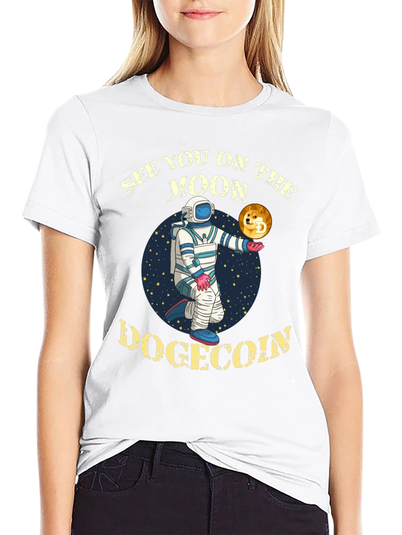 Dogecoin To The Moon Graphic T-Shirt