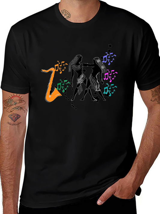 Musical Dance T-Shirt - Black Tee with Vibrant Graphic