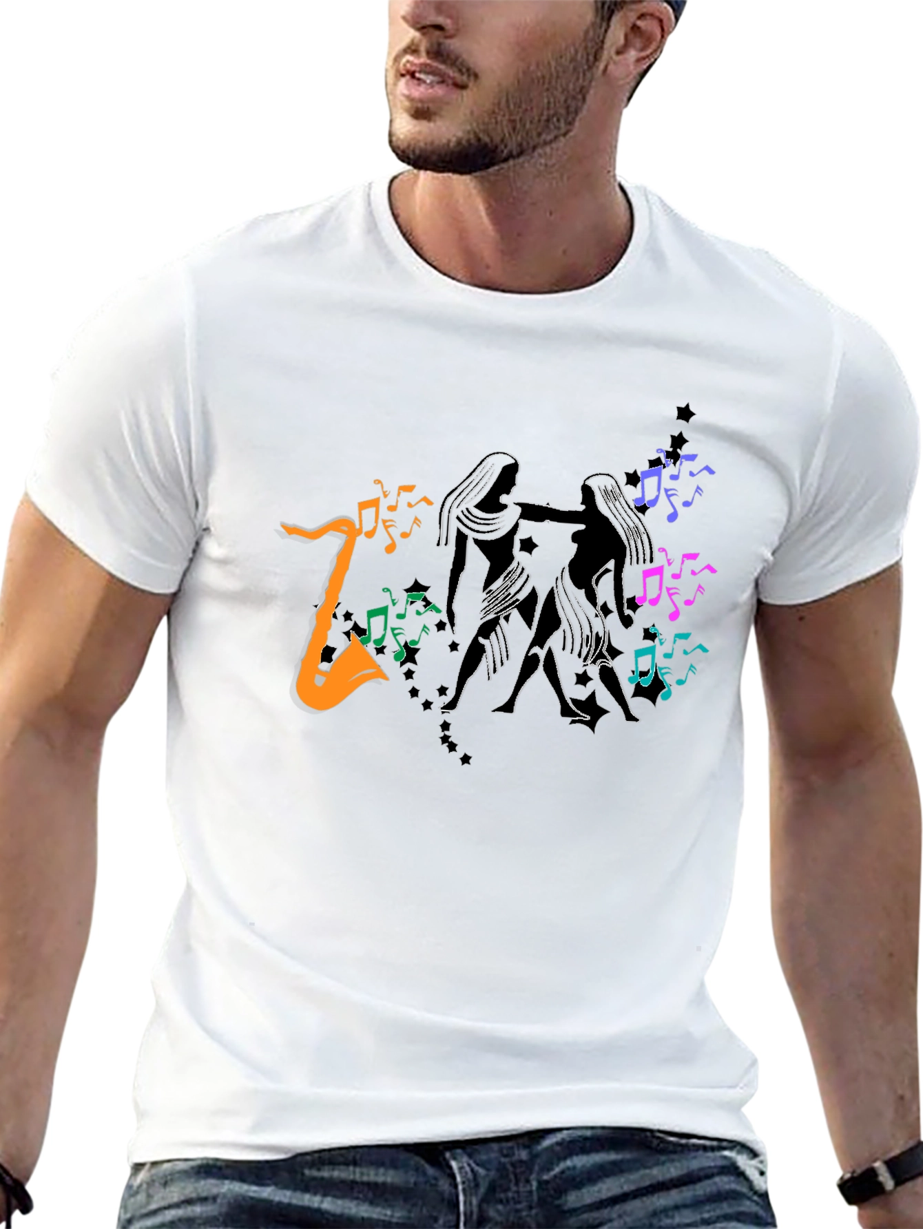 Musical Dance T-Shirt - Black Tee with Vibrant Graphic
