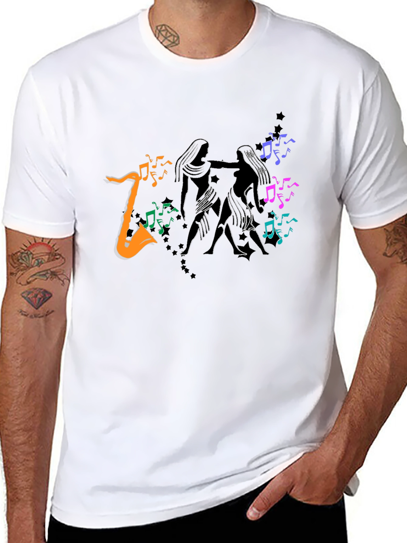 Musical Dance T-Shirt - Black Tee with Vibrant Graphic