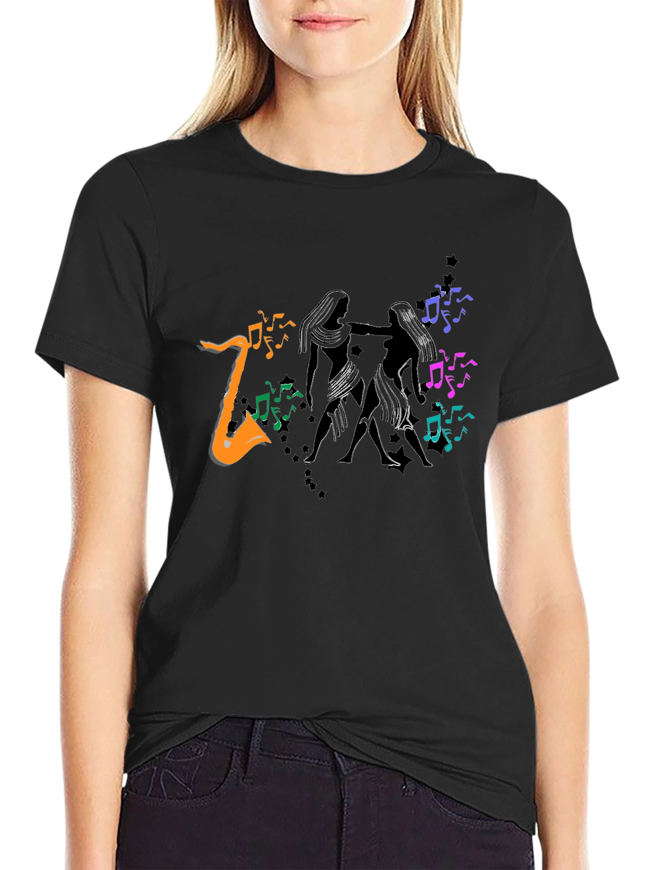 Musical Dance T-Shirt - Black Tee with Vibrant Graphic