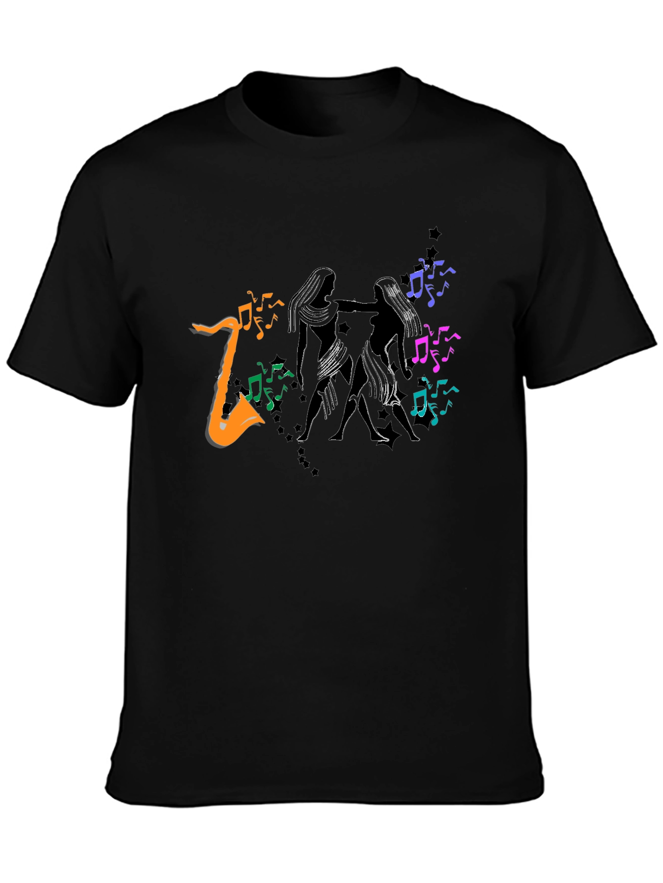 Musical Dance T-Shirt - Black Tee with Vibrant Graphic