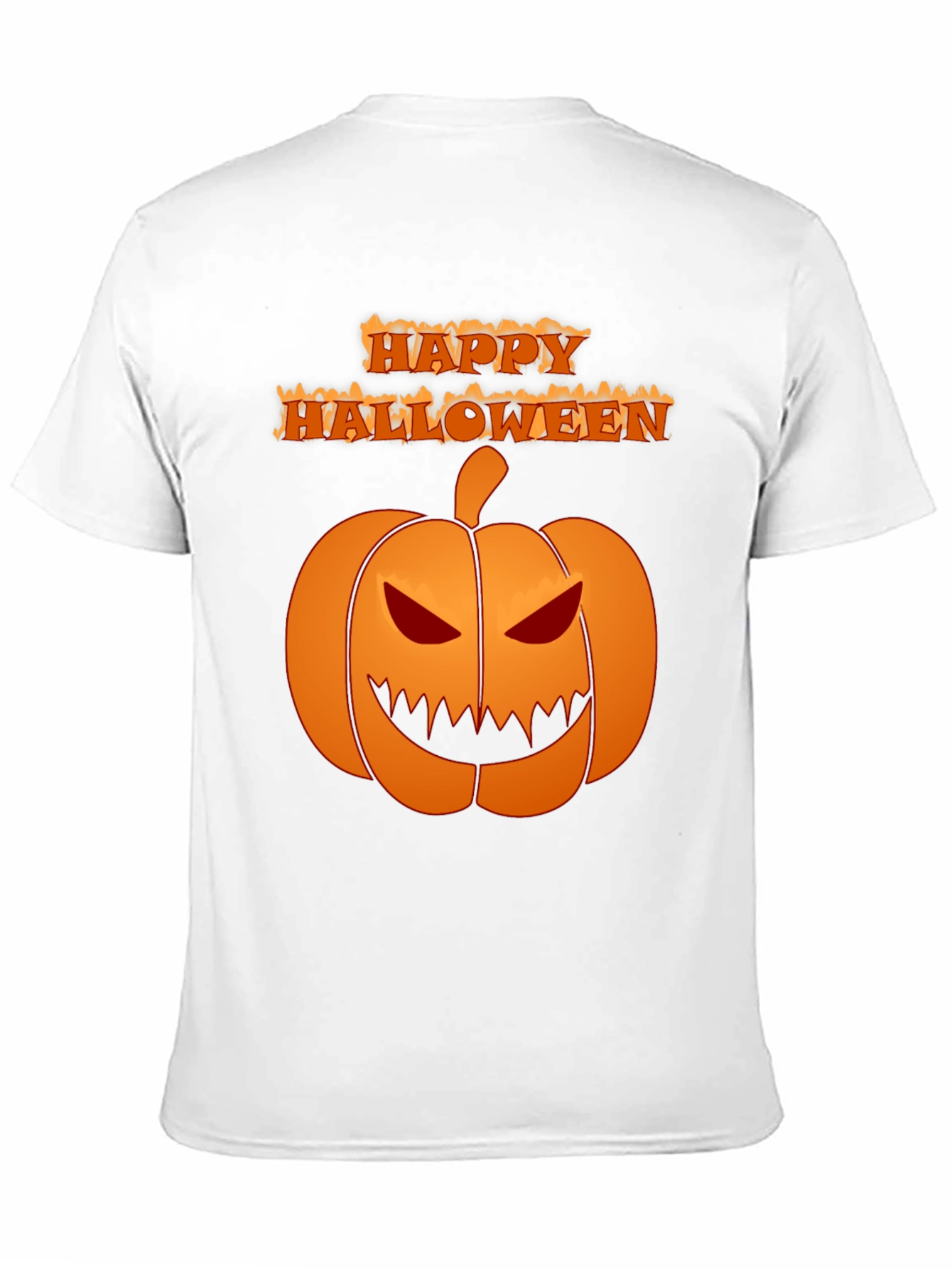 Happy Halloween Pumpkin Graphic Tee - Black Cotton Shirt