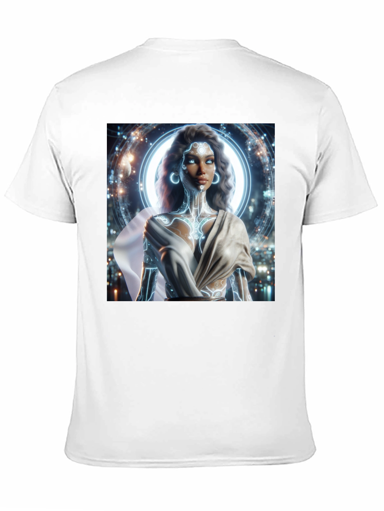 Futuristic Goddess Graphic Tee - Black