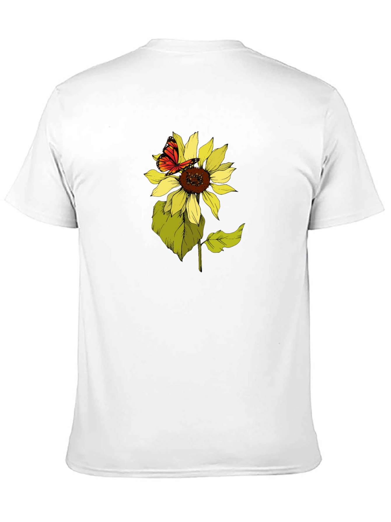 Sunflower & Butterfly Graphic Tee - Black
