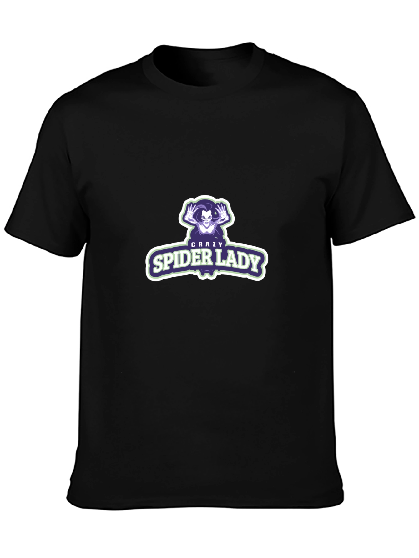 Crazy Spider Lady Graphic Tee - Black Unisex Shirt