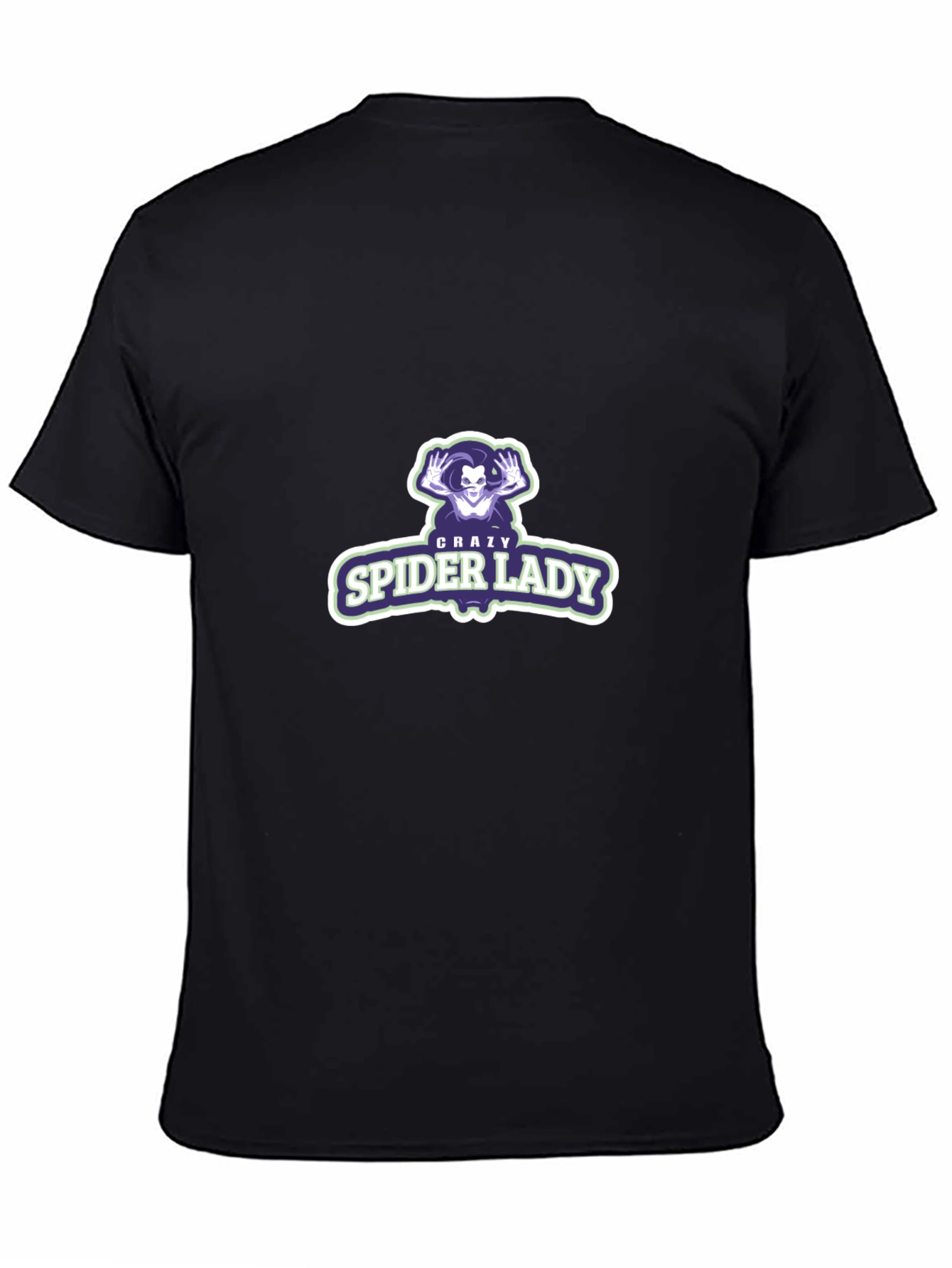 Crazy Spider Lady Graphic Tee - Black Unisex Shirt