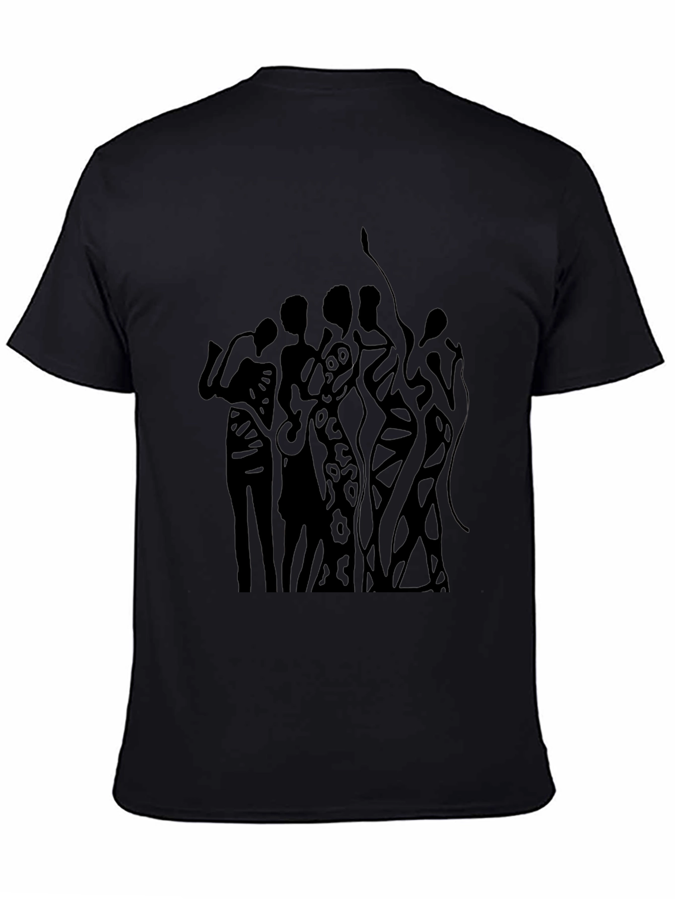 Abstract Figure Graphic Black T-Shirt