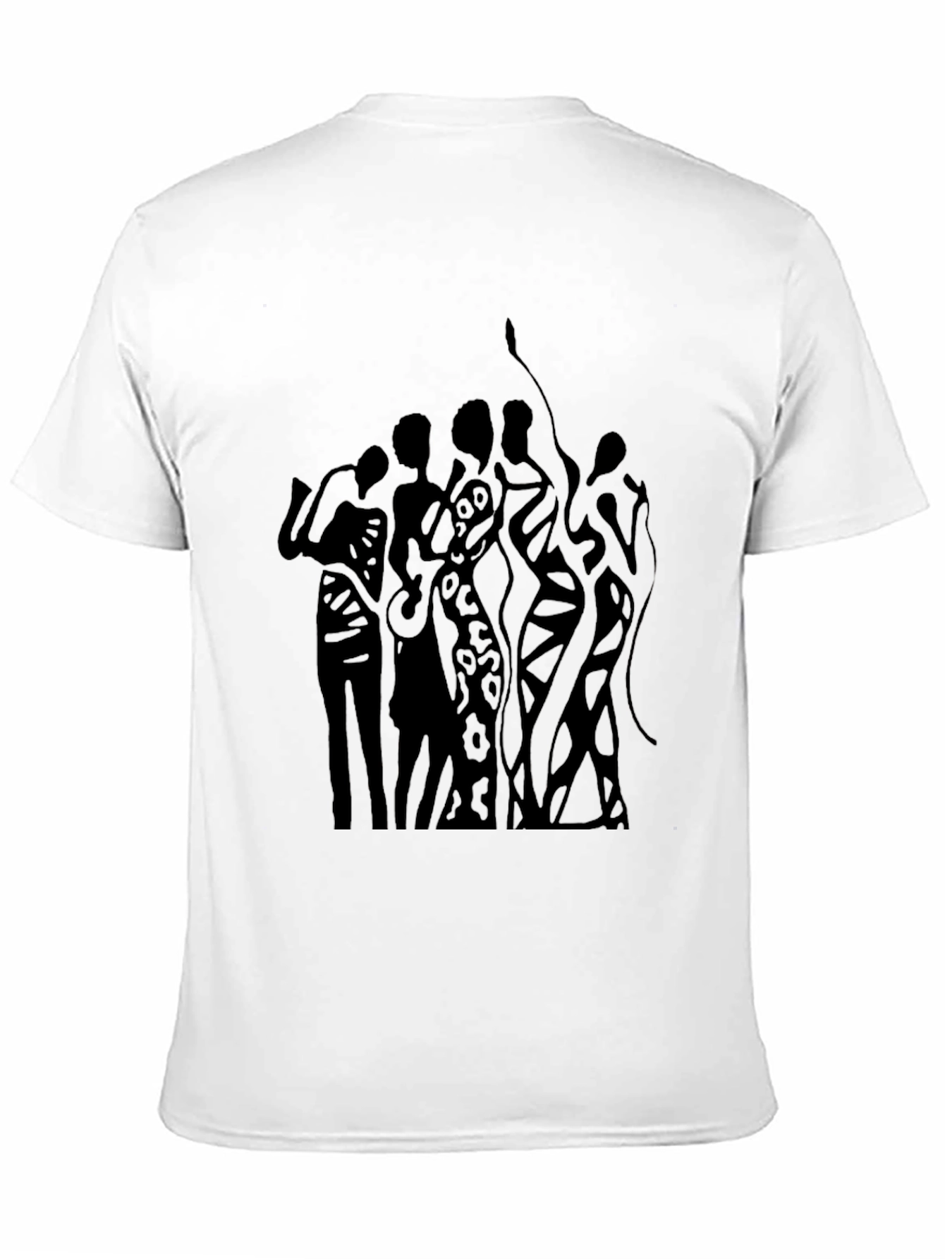 Abstract Figure Graphic Black T-Shirt