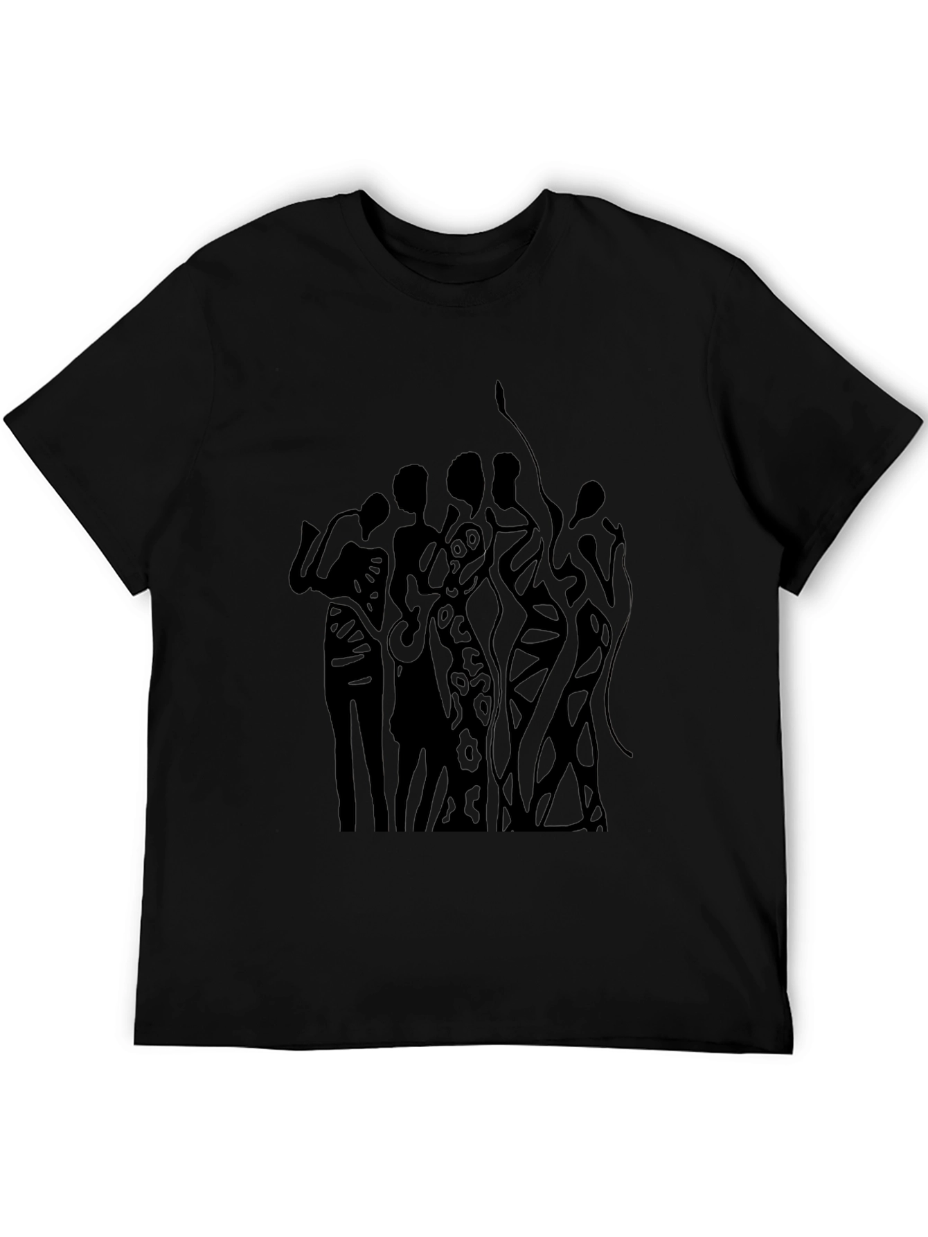 Abstract Figure Graphic Black T-Shirt