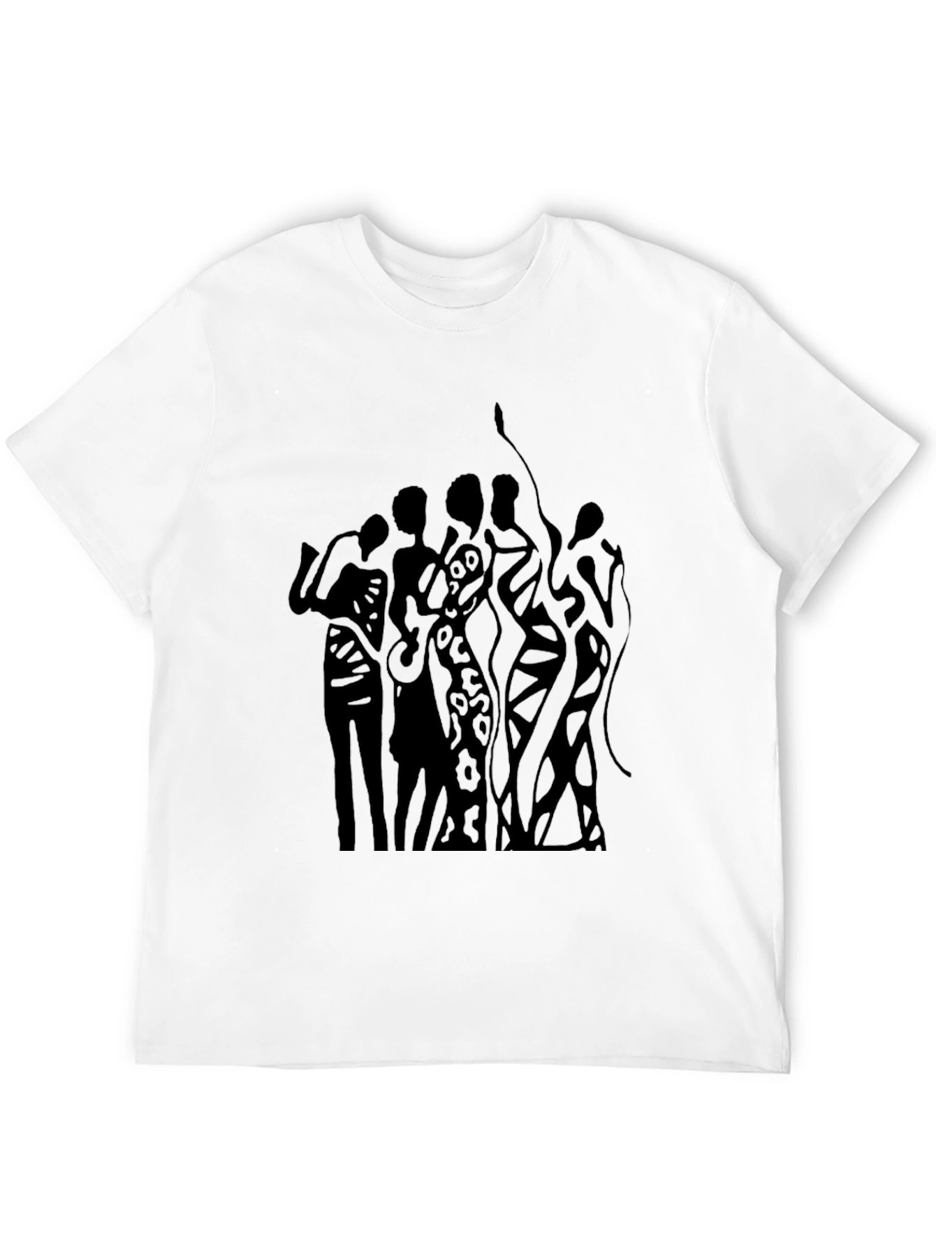 Abstract Figure Graphic Black T-Shirt