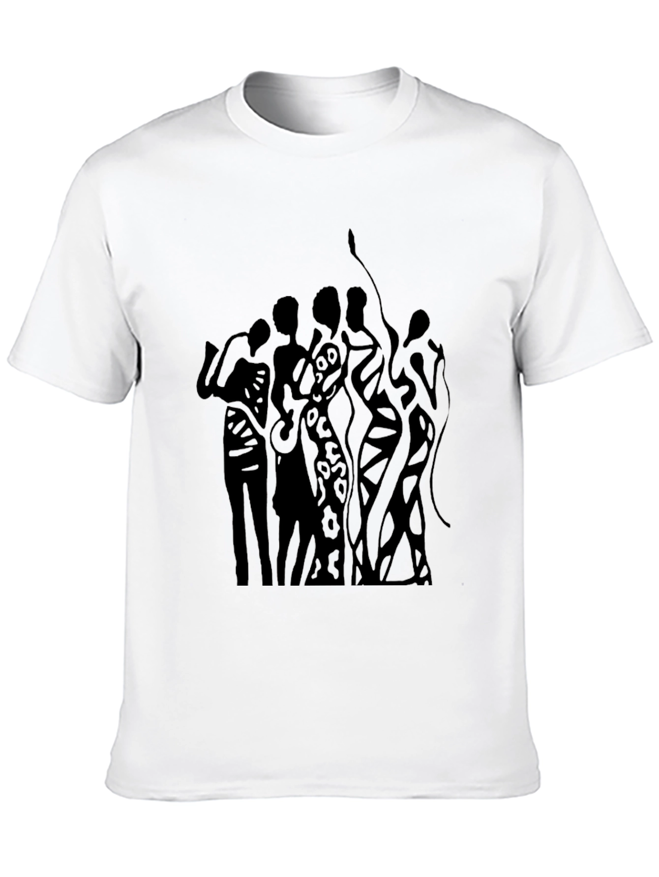 Abstract Figure Graphic Black T-Shirt