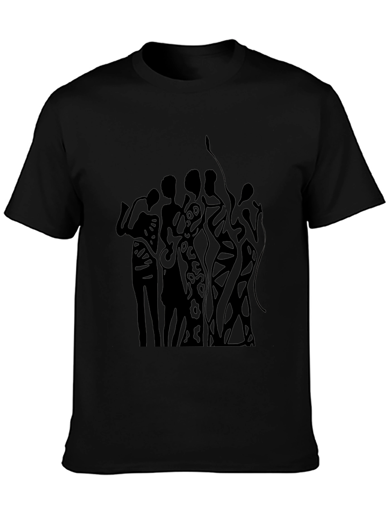 Abstract Figure Graphic Black T-Shirt