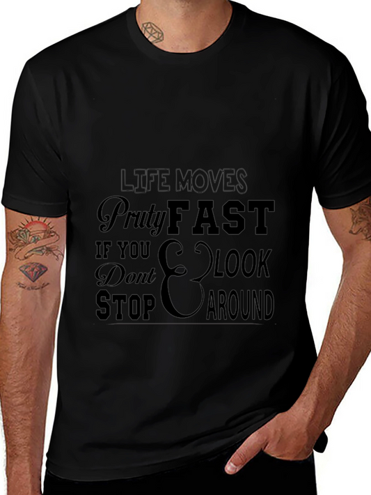 Life Moves Pretty Fast Graphic Tee - Black
